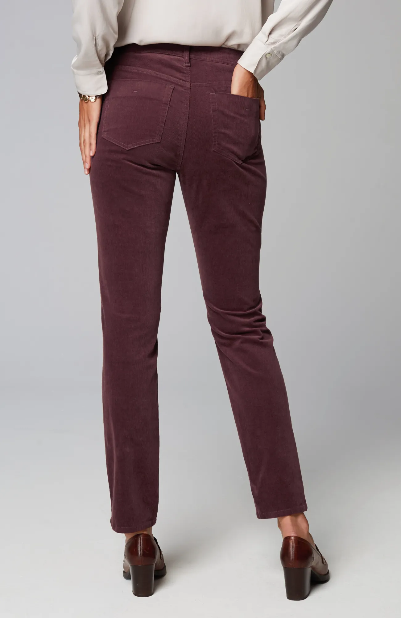 J.Jill Authentic Fit Slim-Leg Corduroy Pants Spiced Wine Best Sale