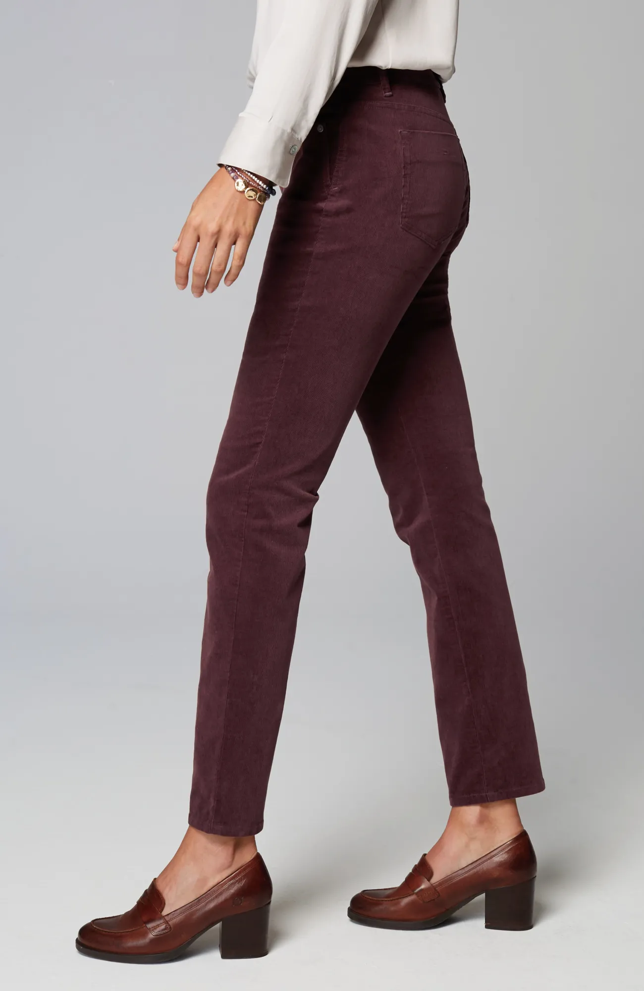 J.Jill Authentic Fit Slim-Leg Corduroy Pants Spiced Wine Best Sale