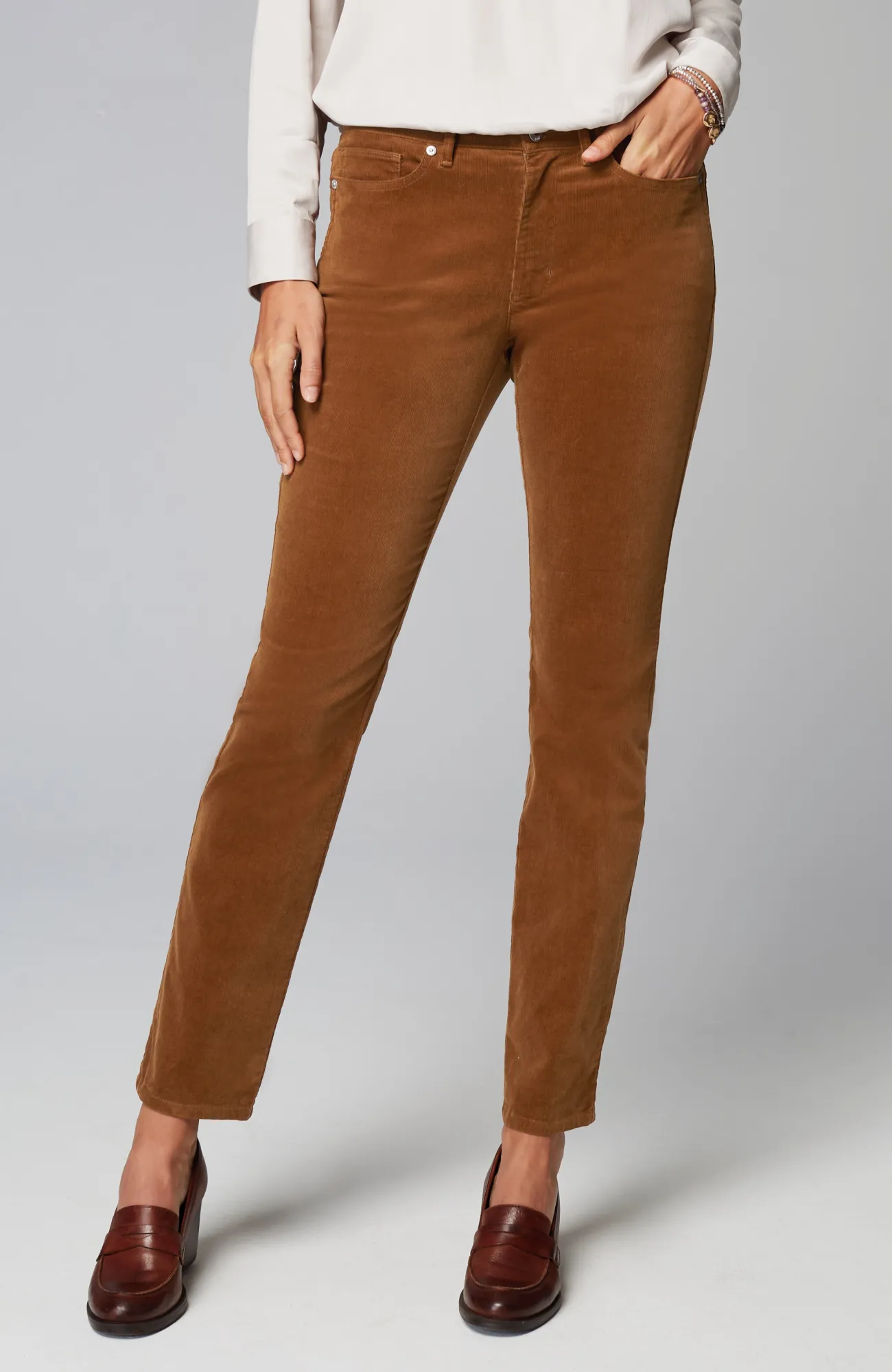 J.Jill Authentic Fit Slim-Leg Corduroy Pants Spiced Wine Best Sale