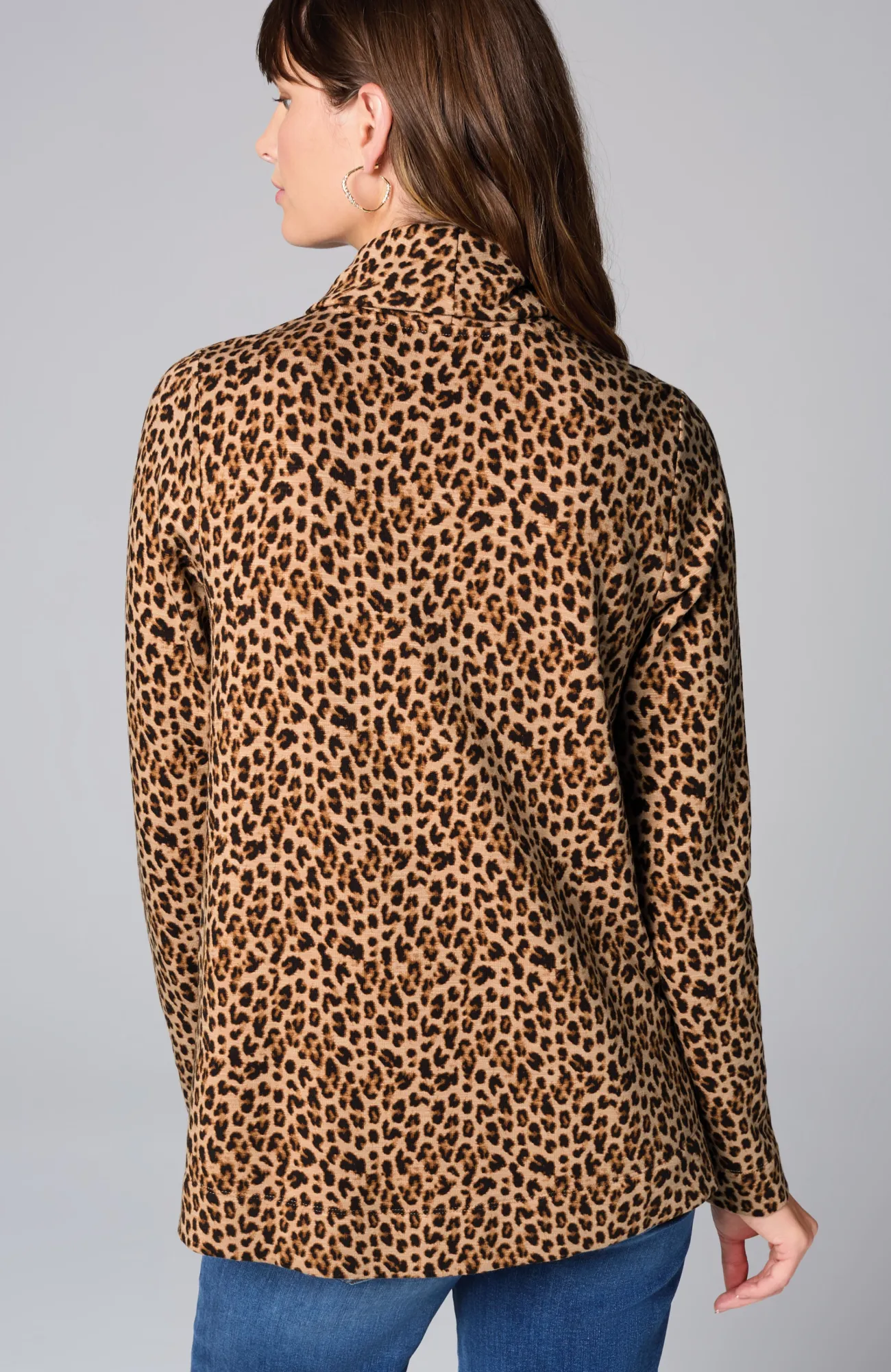 J.Jill Brushed-Fleece Cowl-Neck Knit Top New