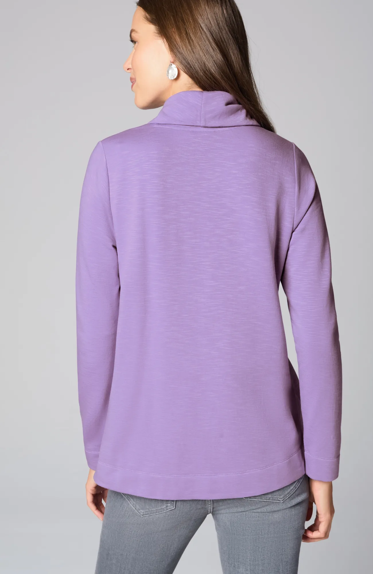 J.Jill Brushed-Fleece Cowl-Neck Knit Top New