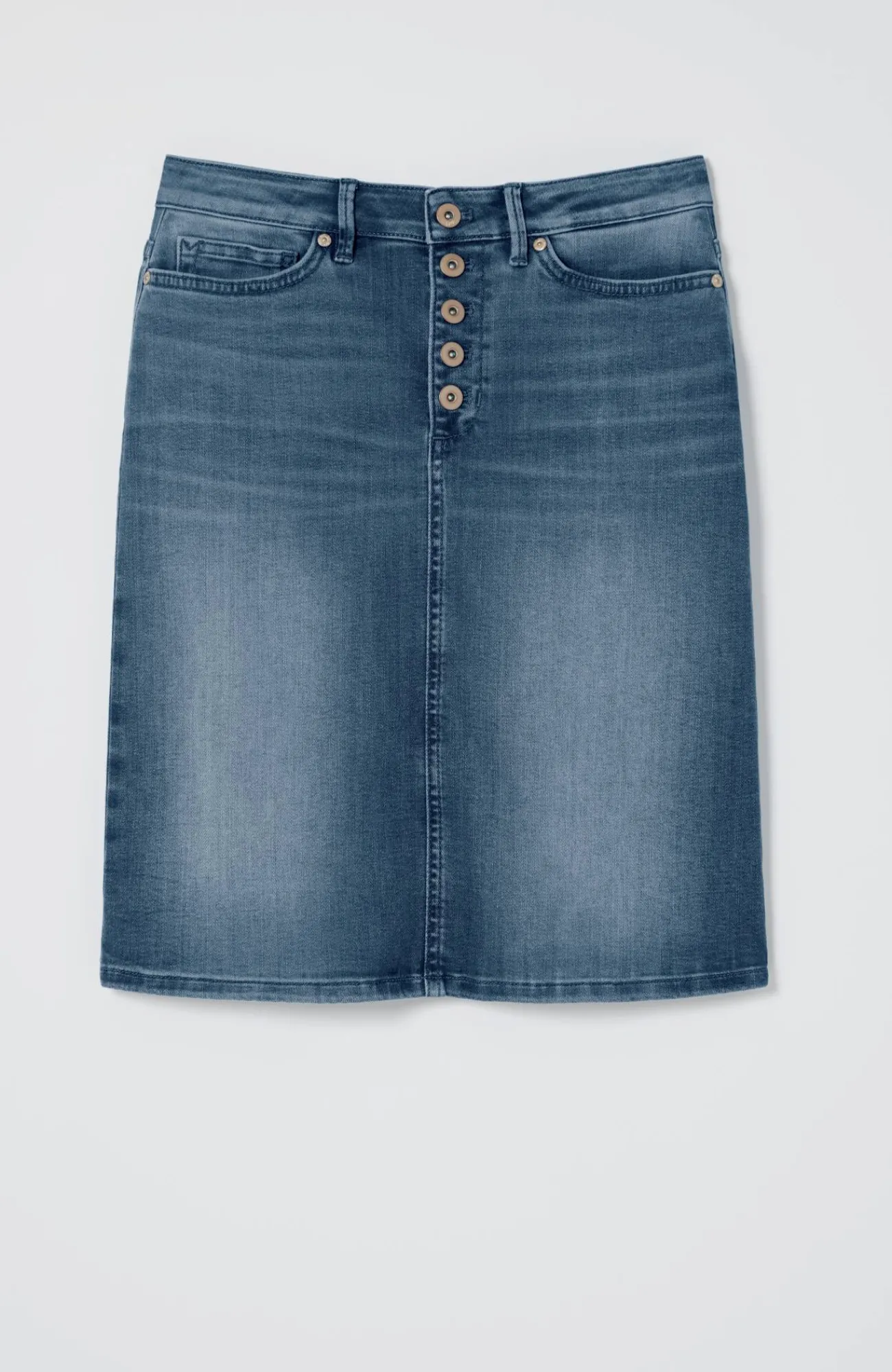 J.Jill Button-Fly Denim Skirt Clearway Wash Store
