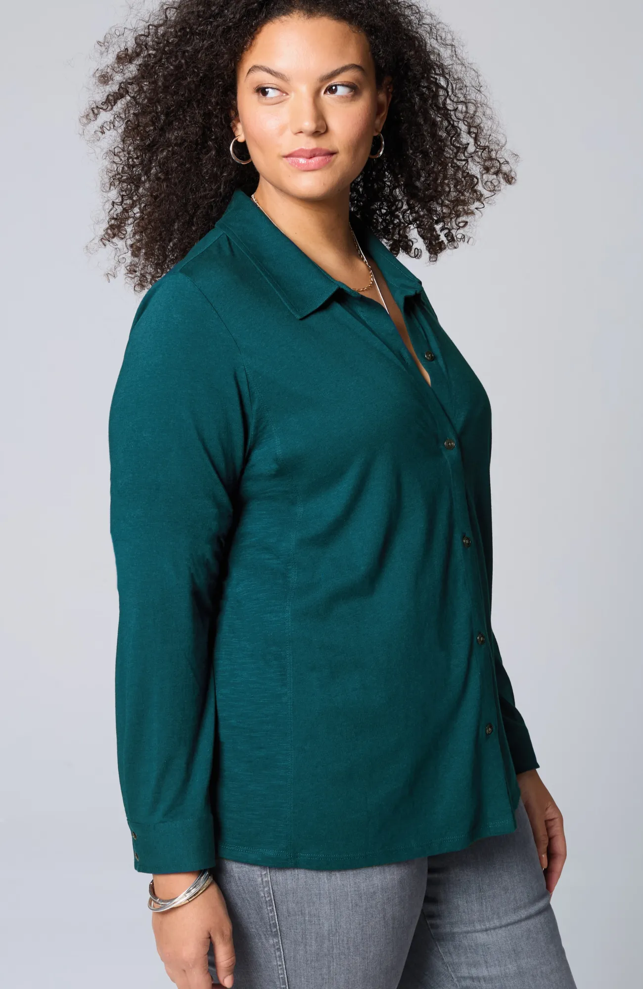 J.Jill Button-Front Knit Shirt Sale