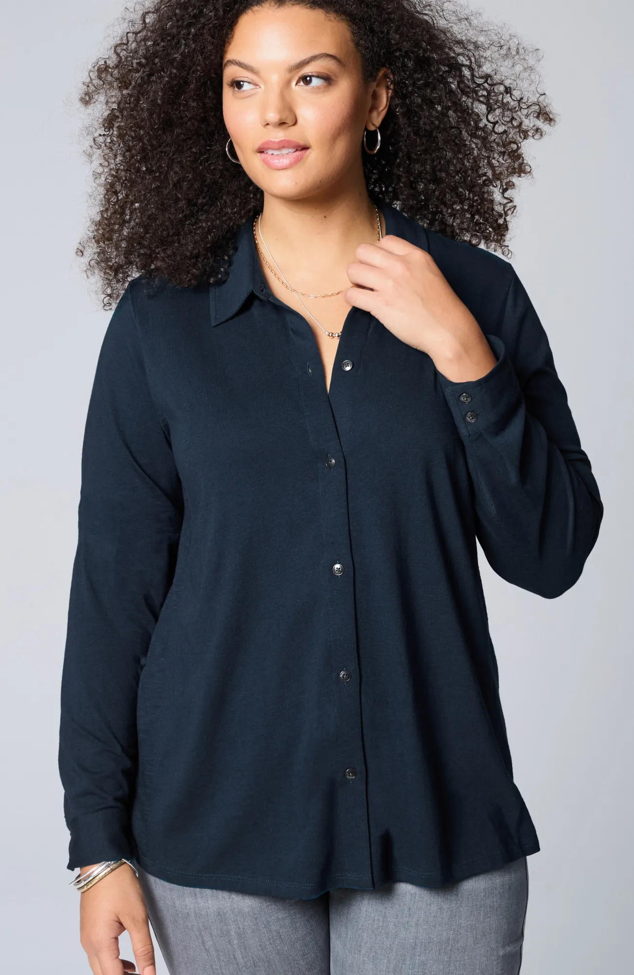 J.Jill Button-Front Knit Shirt Sale