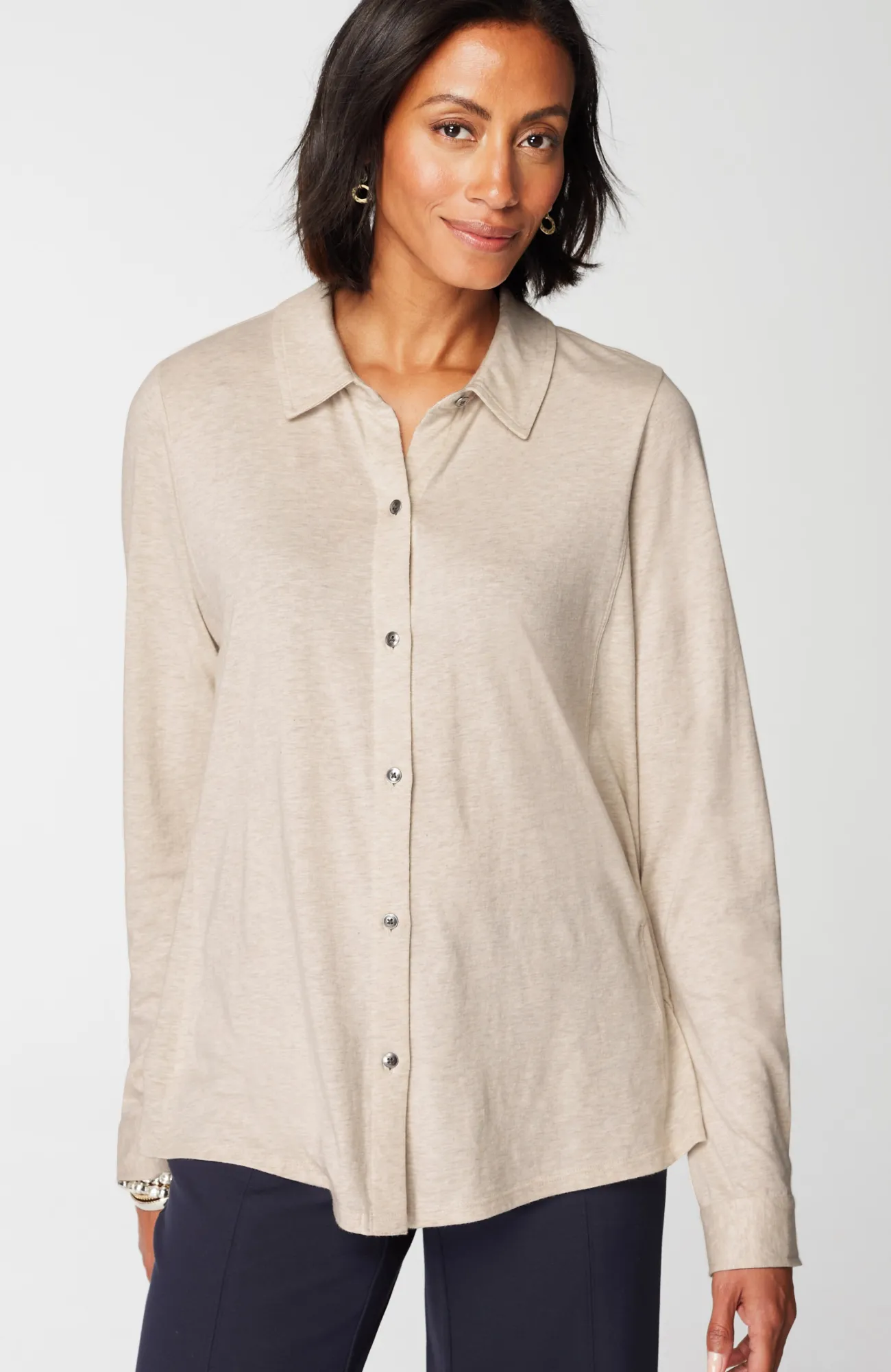J.Jill Button-Front Knit Shirt Sale