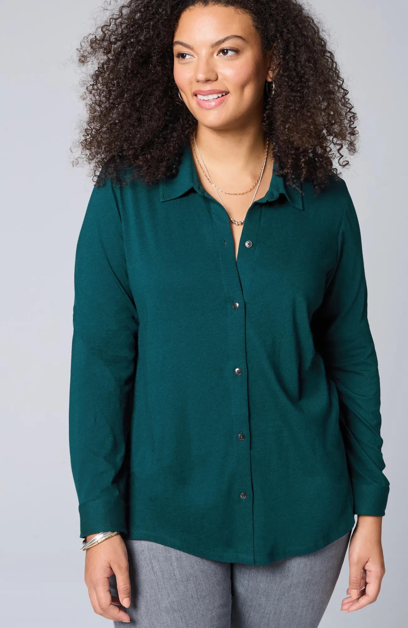 J.Jill Button-Front Knit Shirt Sale