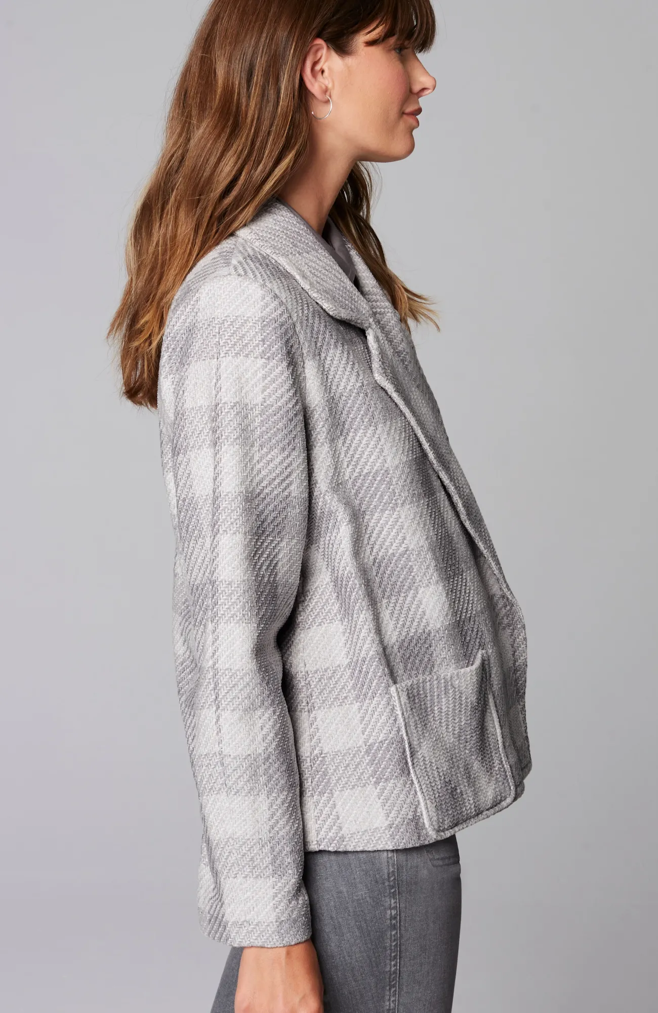J.Jill Chenille A-Line Jacket Grey/light Grey Best Sale