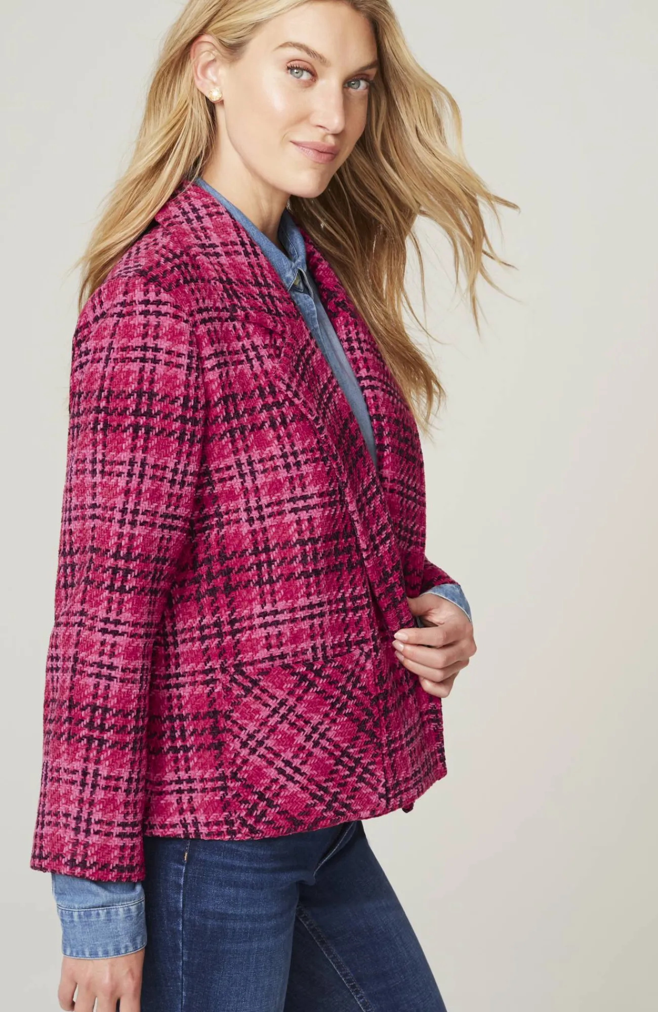 J.Jill Chenille A-Line Jacket Grey/light Grey Best Sale