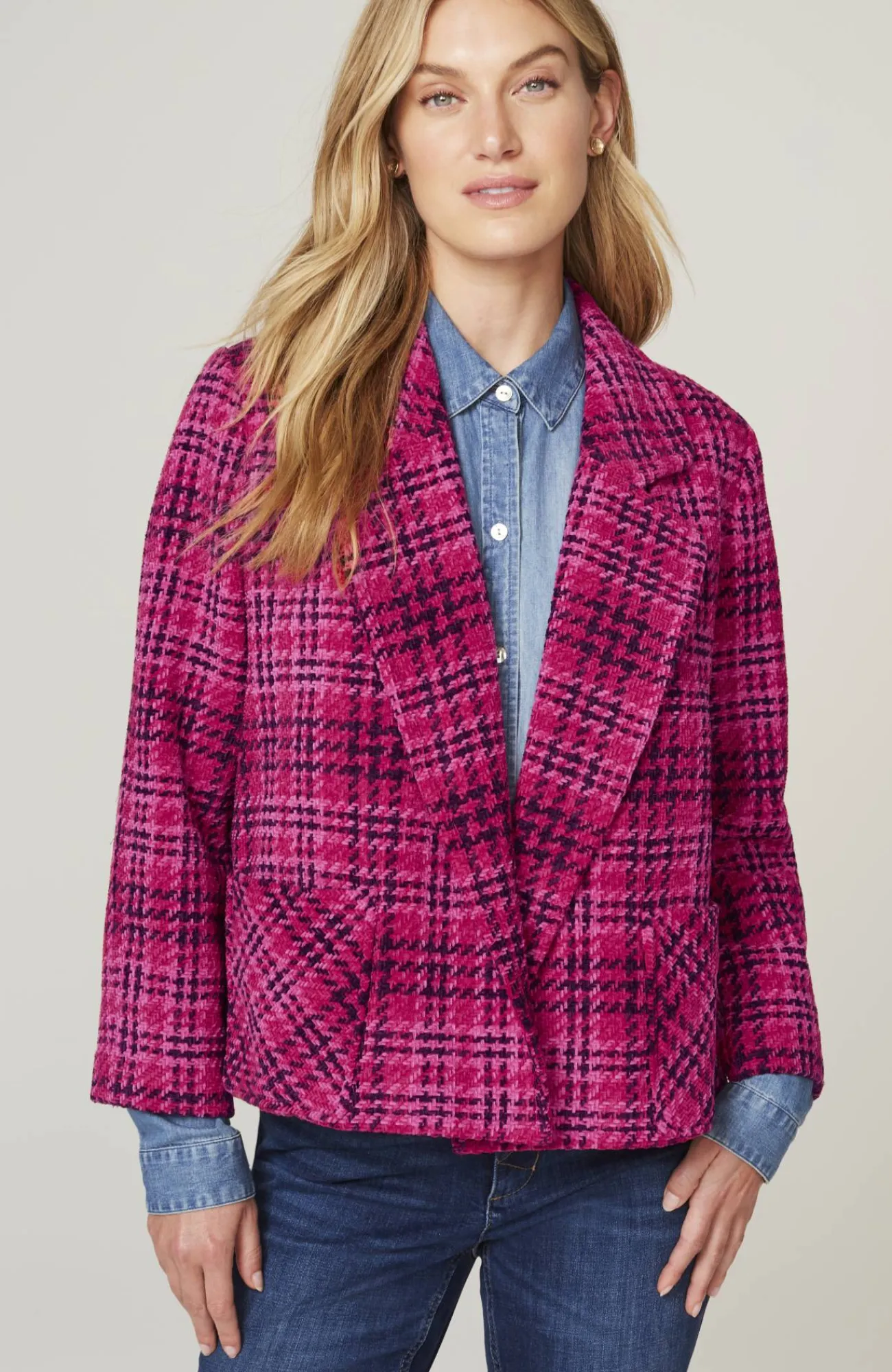 J.Jill Chenille A-Line Jacket Grey/light Grey Best Sale