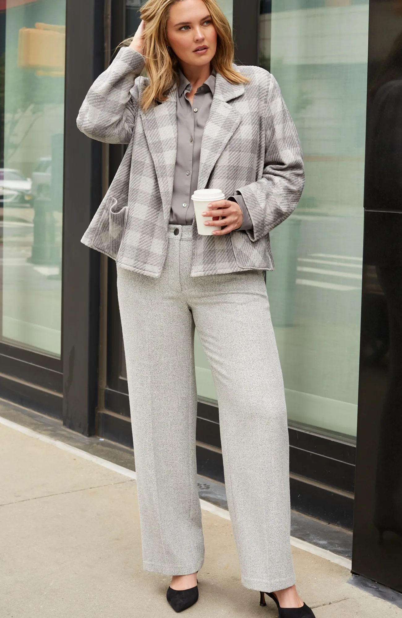 J.Jill Chenille A-Line Jacket Grey/light Grey Best Sale