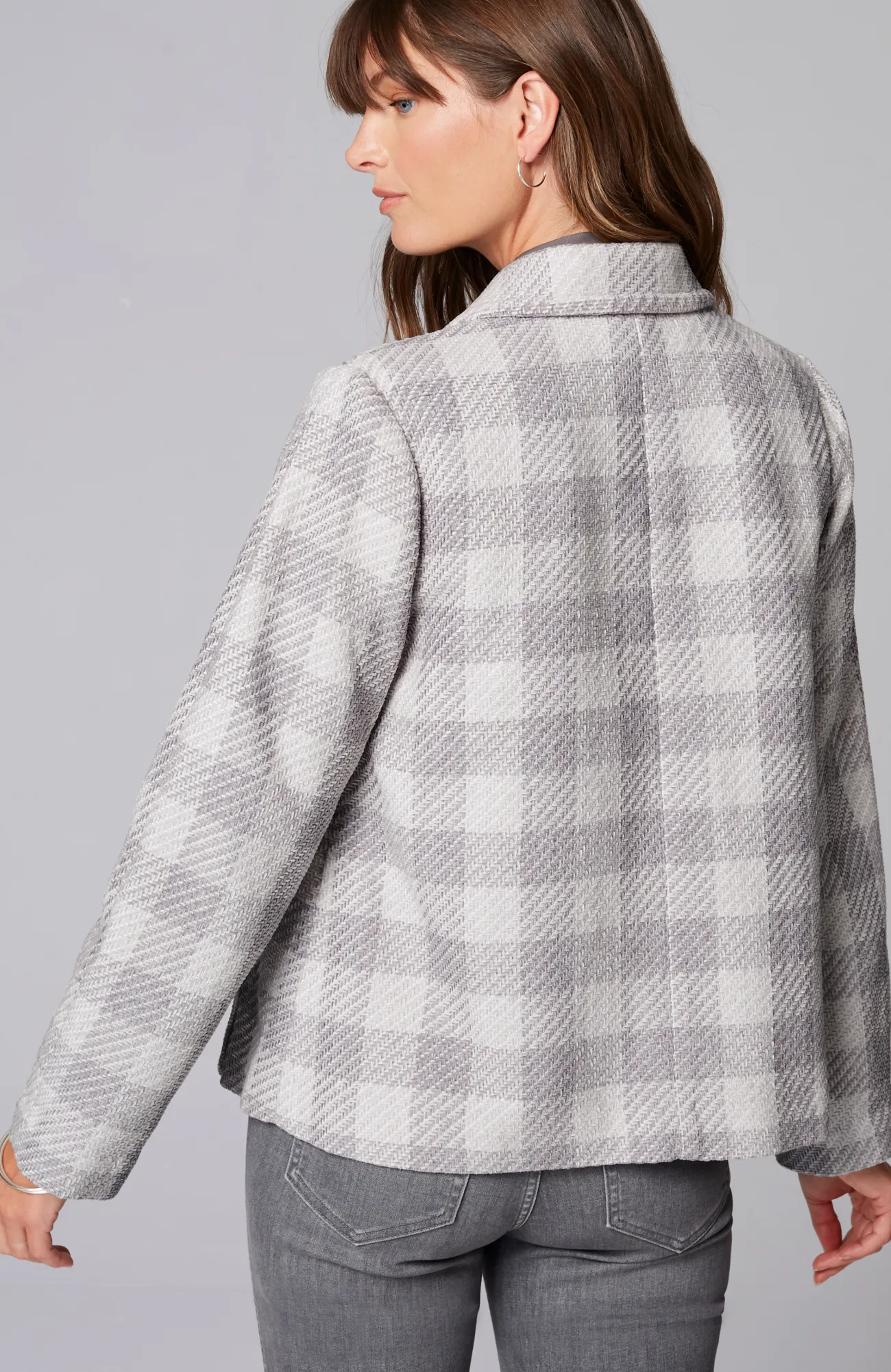 J.Jill Chenille A-Line Jacket Grey/light Grey Best Sale