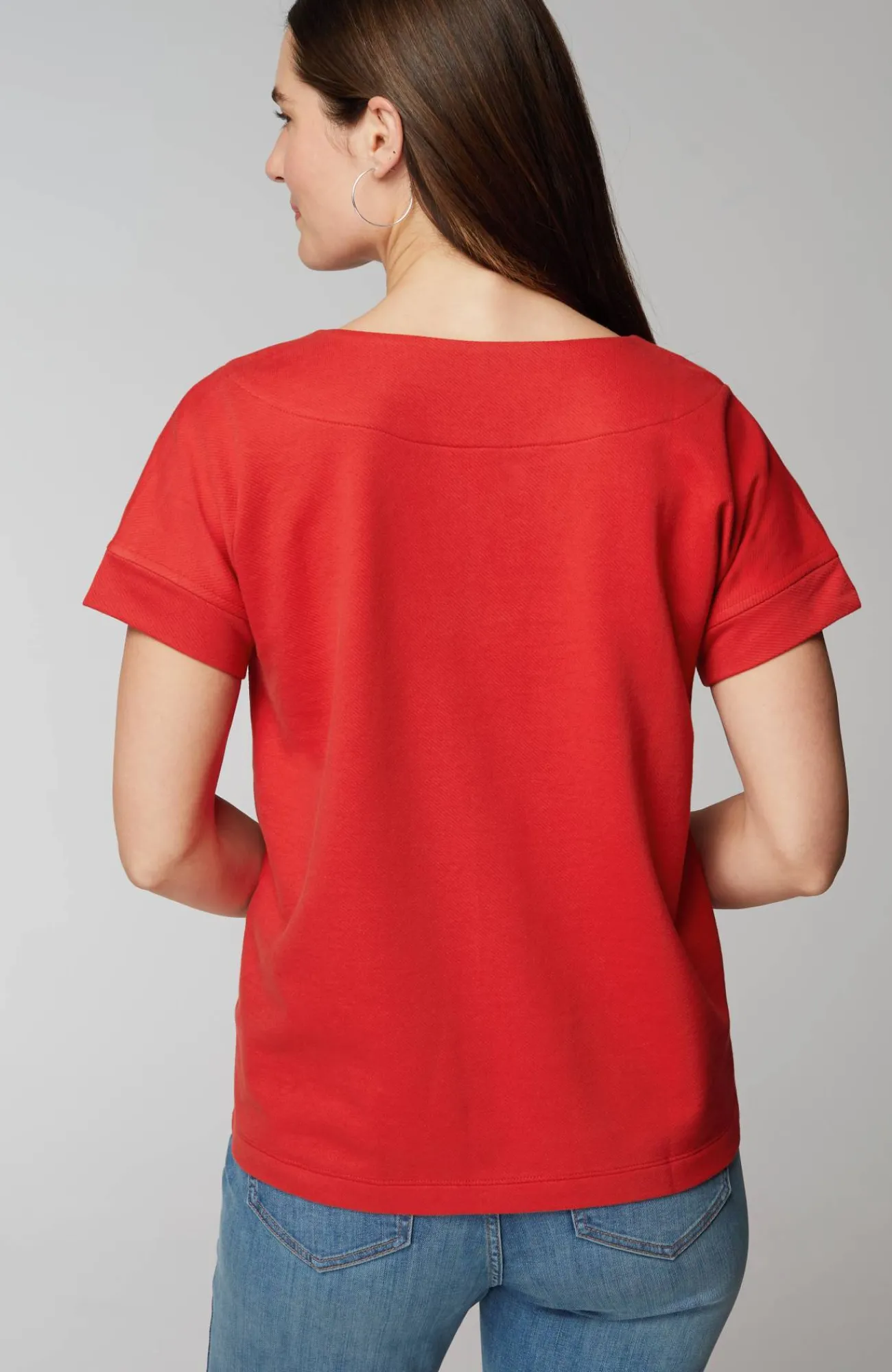 J.Jill Collared Short-Sleeve Sweatshirt Discount