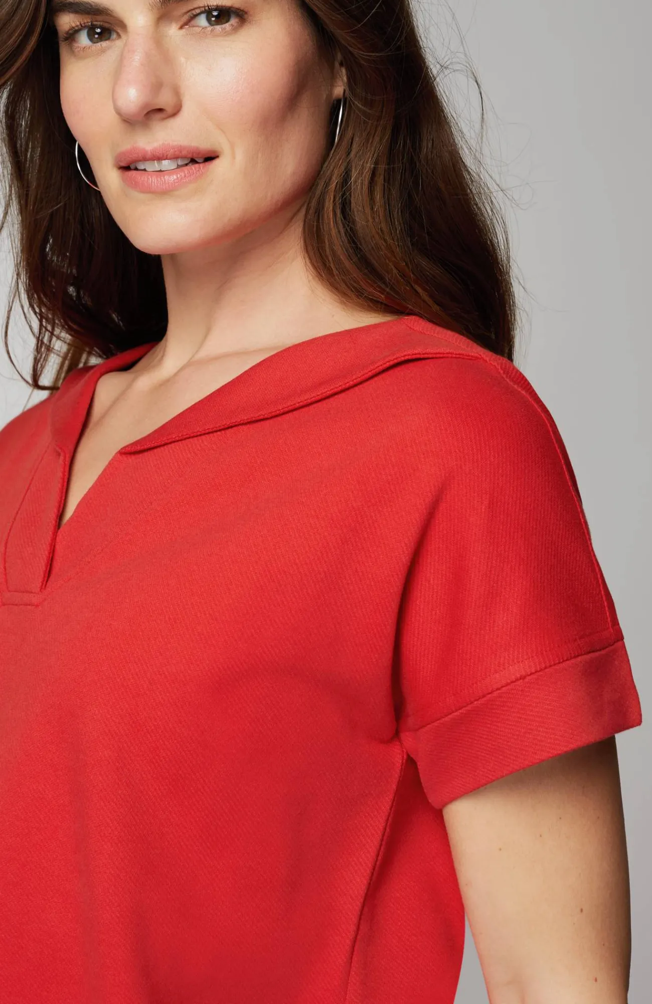 J.Jill Collared Short-Sleeve Sweatshirt Discount