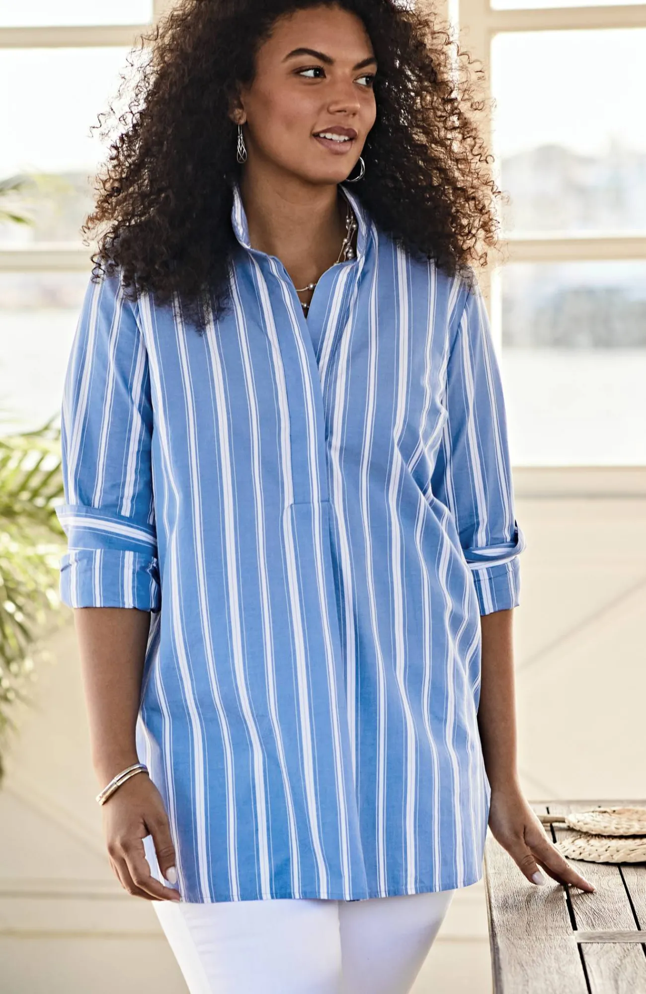 J.Jill Cotton Stand-Collar Tunic Best Sale