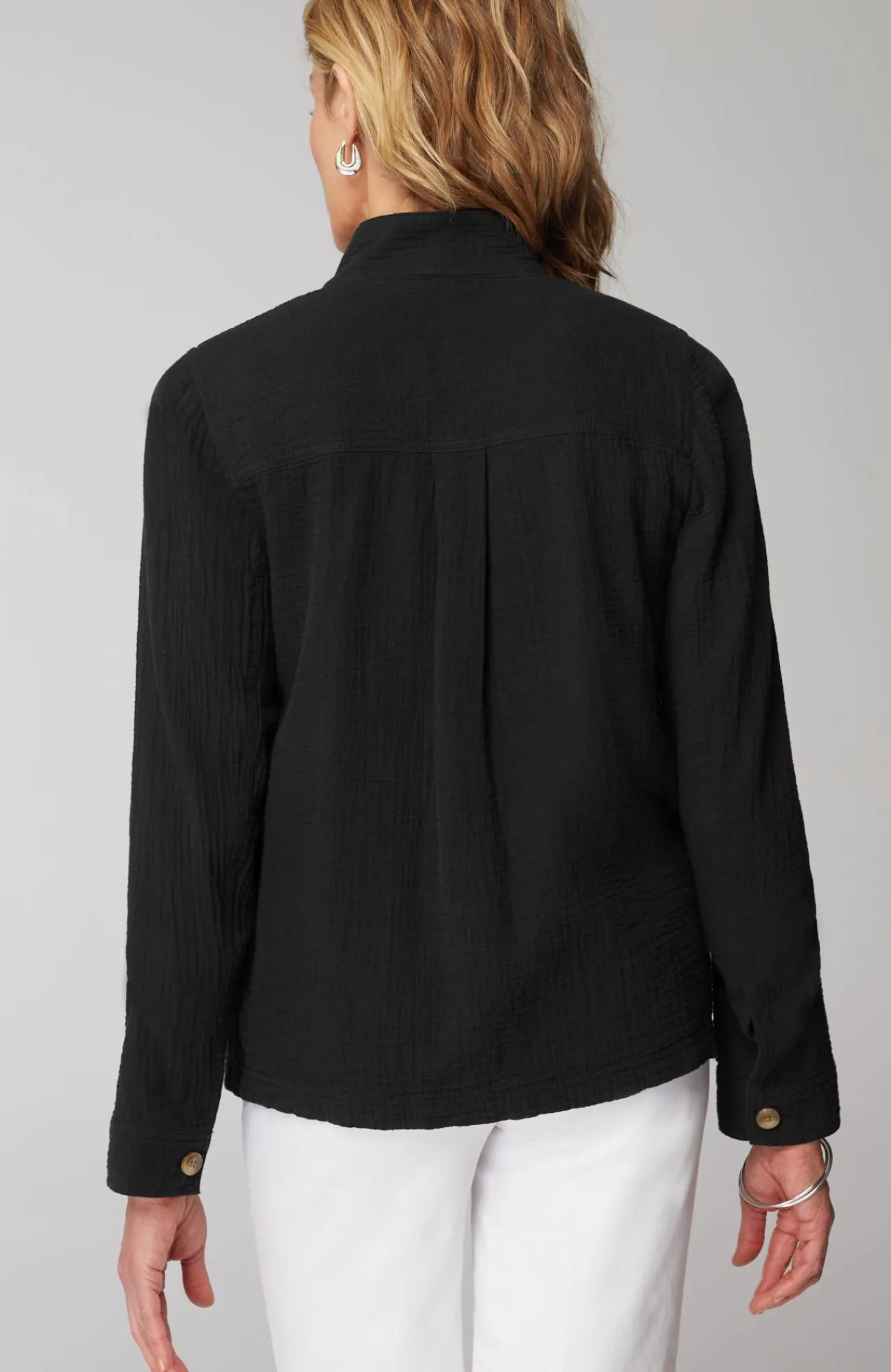 J.Jill Cotton-Gauze Button-Front Jacket Cheap
