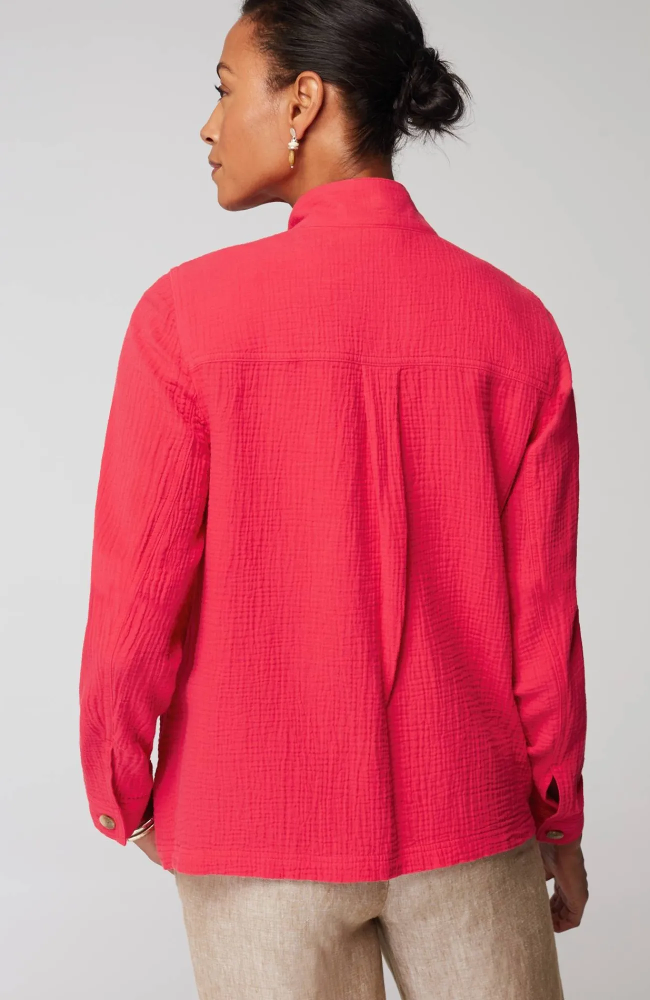 J.Jill Cotton-Gauze Button-Front Jacket Cheap