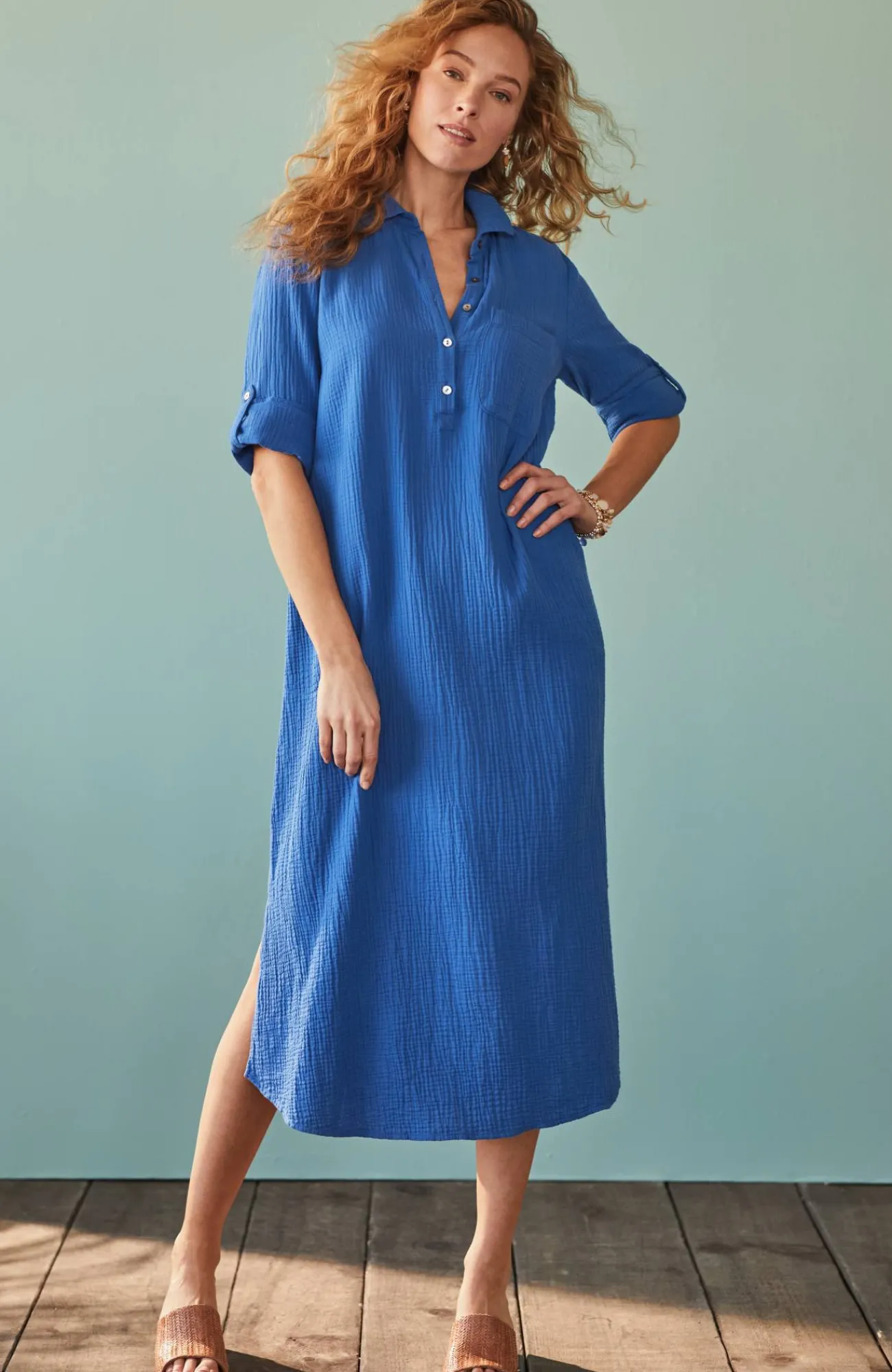 J.Jill Cotton-Gauze One-Pocket Shirtdress Discount