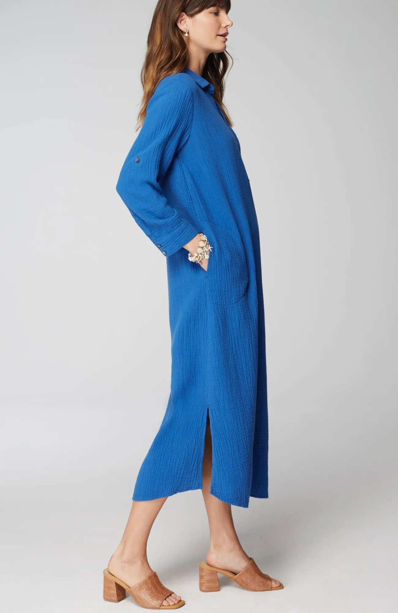 J.Jill Cotton-Gauze One-Pocket Shirtdress Discount