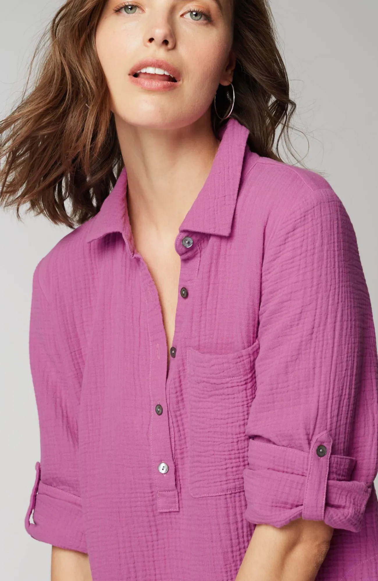 J.Jill Cotton-Gauze One-Pocket Shirtdress Discount