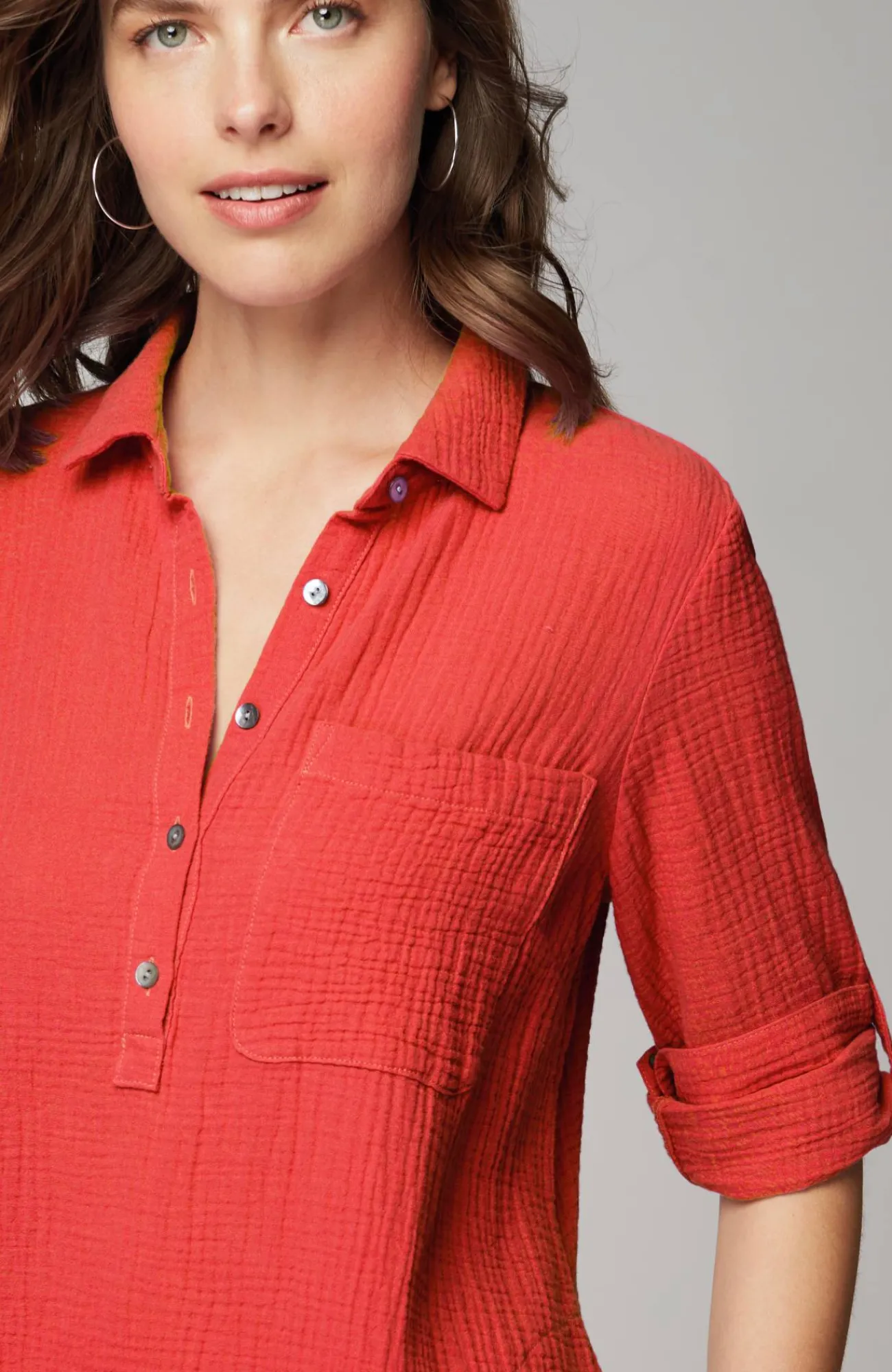 J.Jill Cotton-Gauze One-Pocket Shirtdress Discount