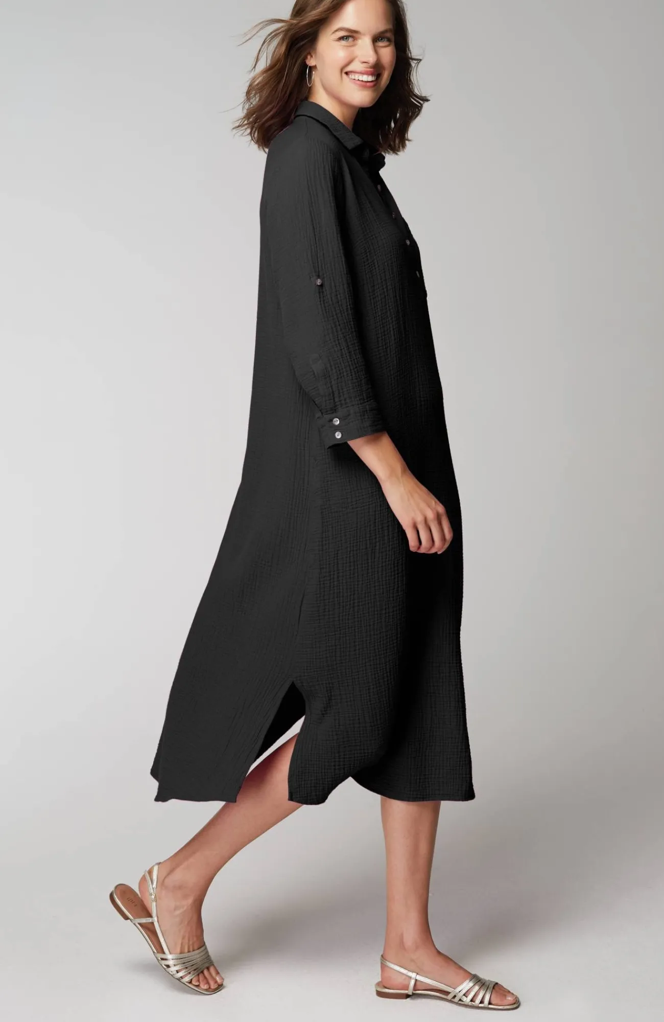 J.Jill Cotton-Gauze One-Pocket Shirtdress Discount