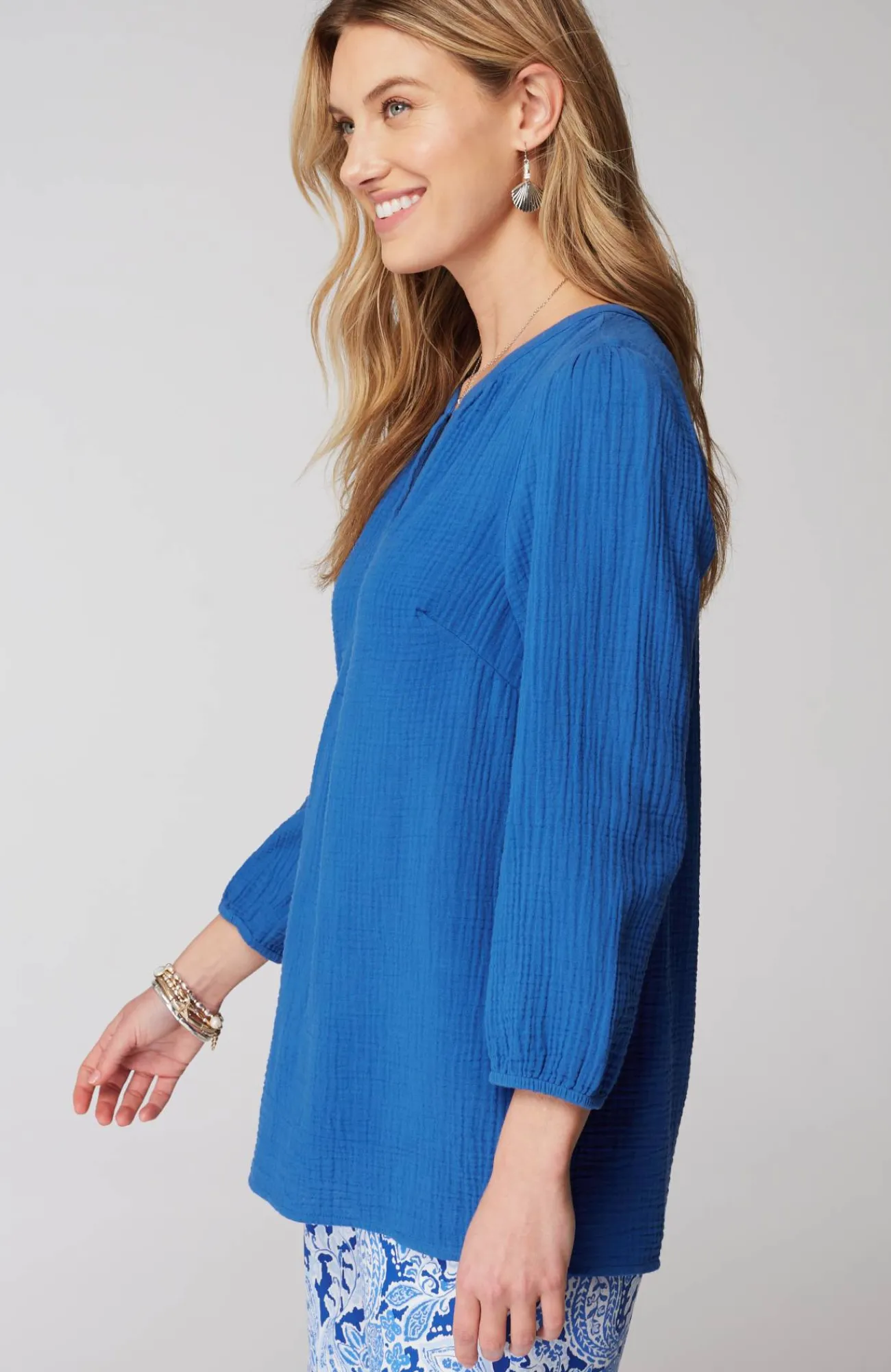 J.Jill Cotton-Gauze Popover Top Cheap