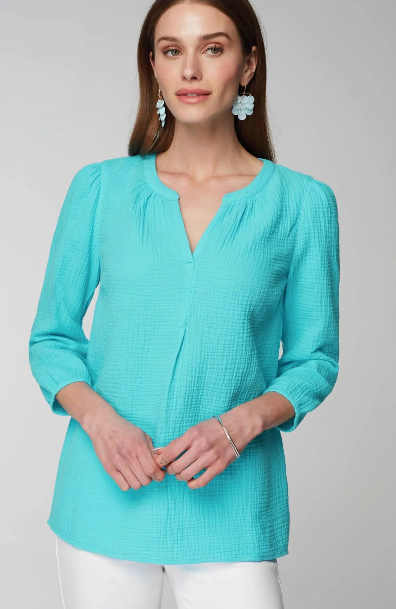 J.Jill Cotton-Gauze Popover Top Cheap