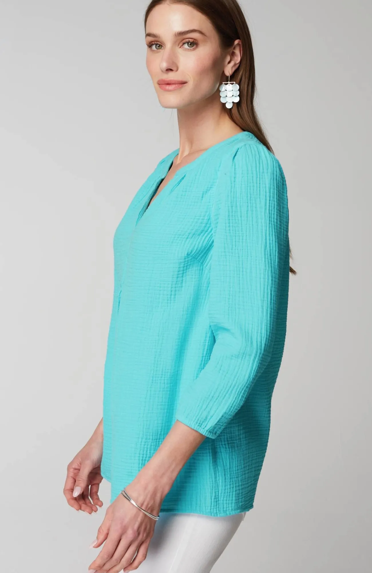 J.Jill Cotton-Gauze Popover Top Cheap
