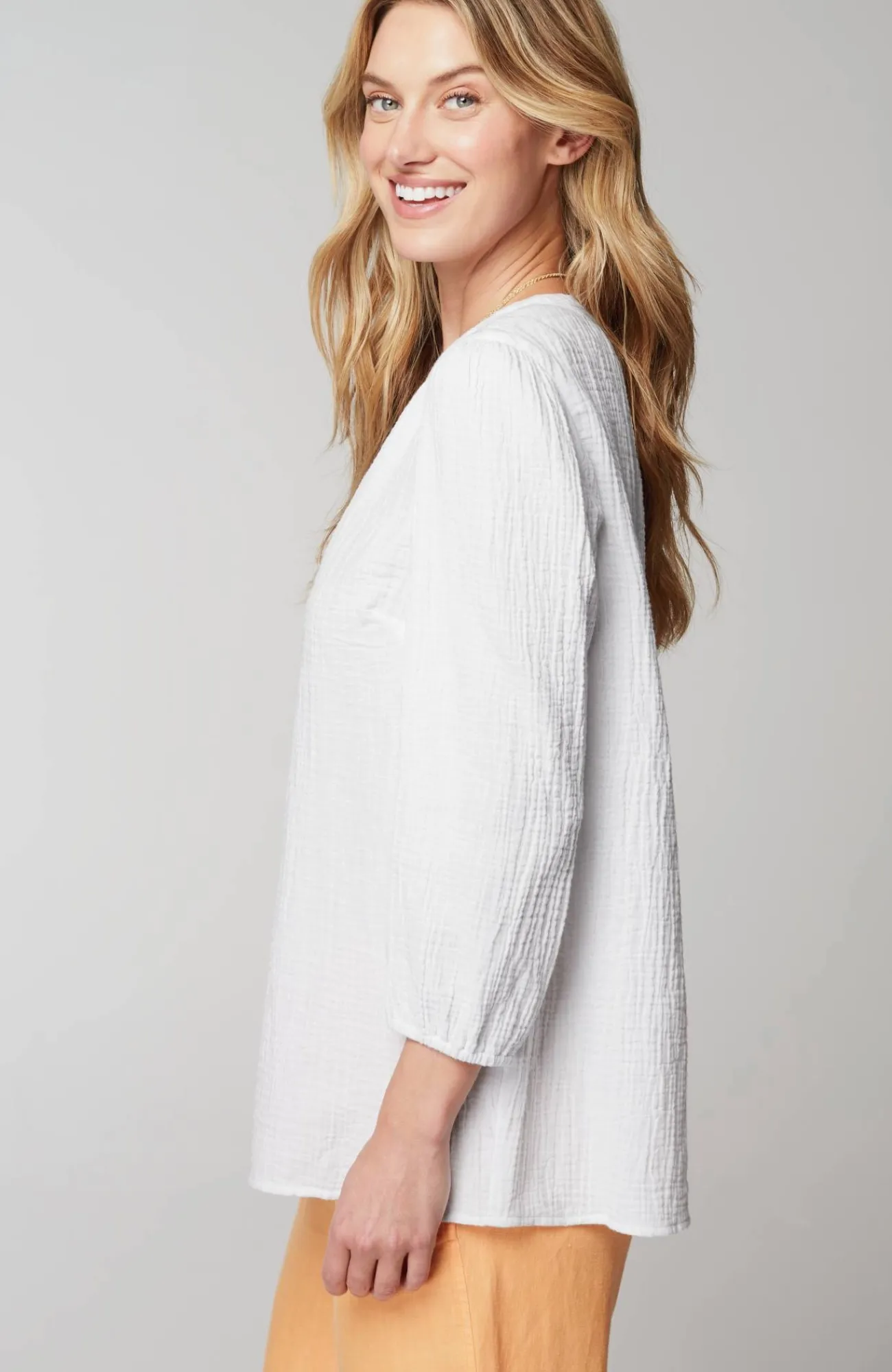 J.Jill Cotton-Gauze Popover Top Cheap