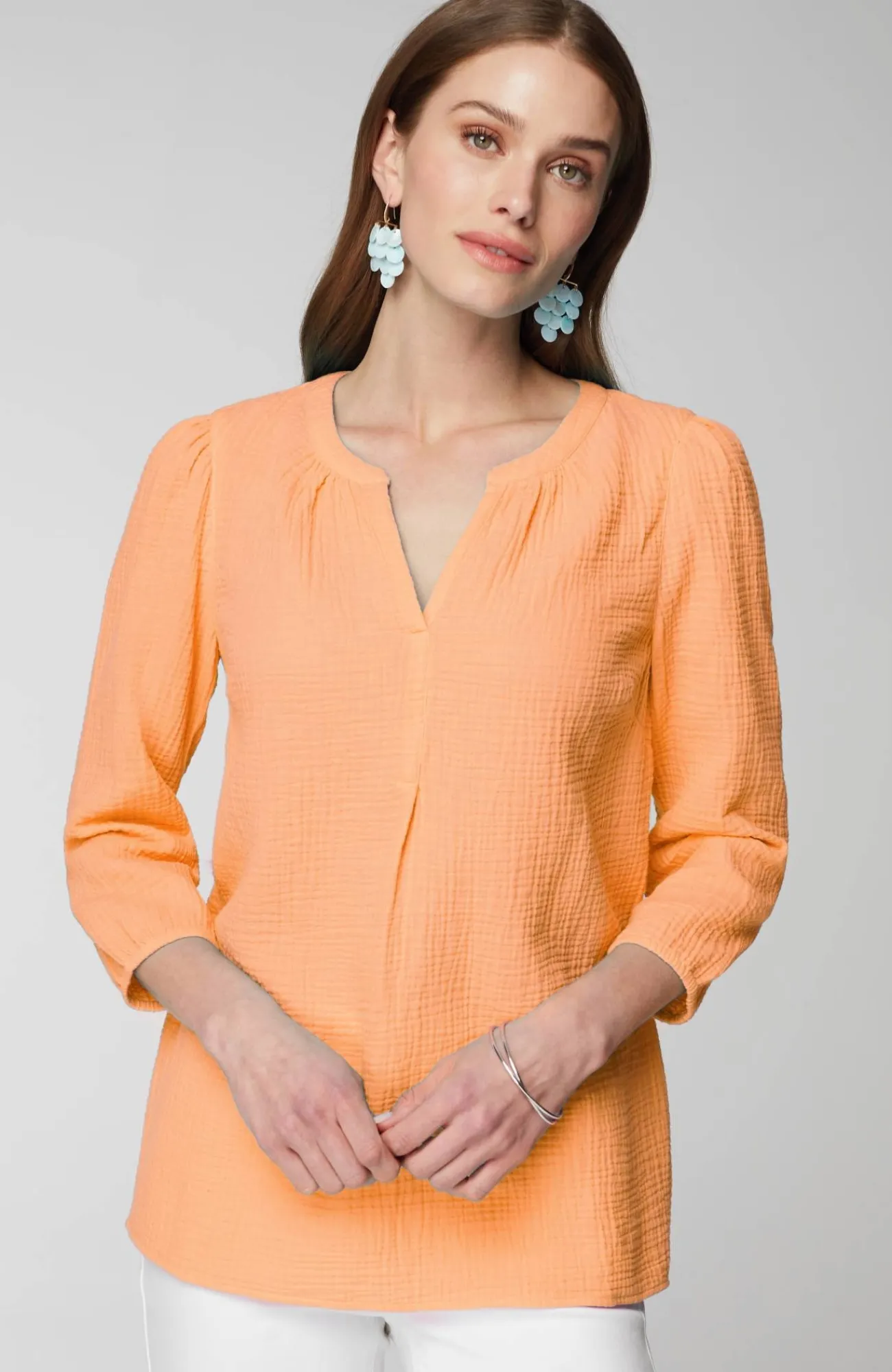 J.Jill Cotton-Gauze Popover Top Cheap