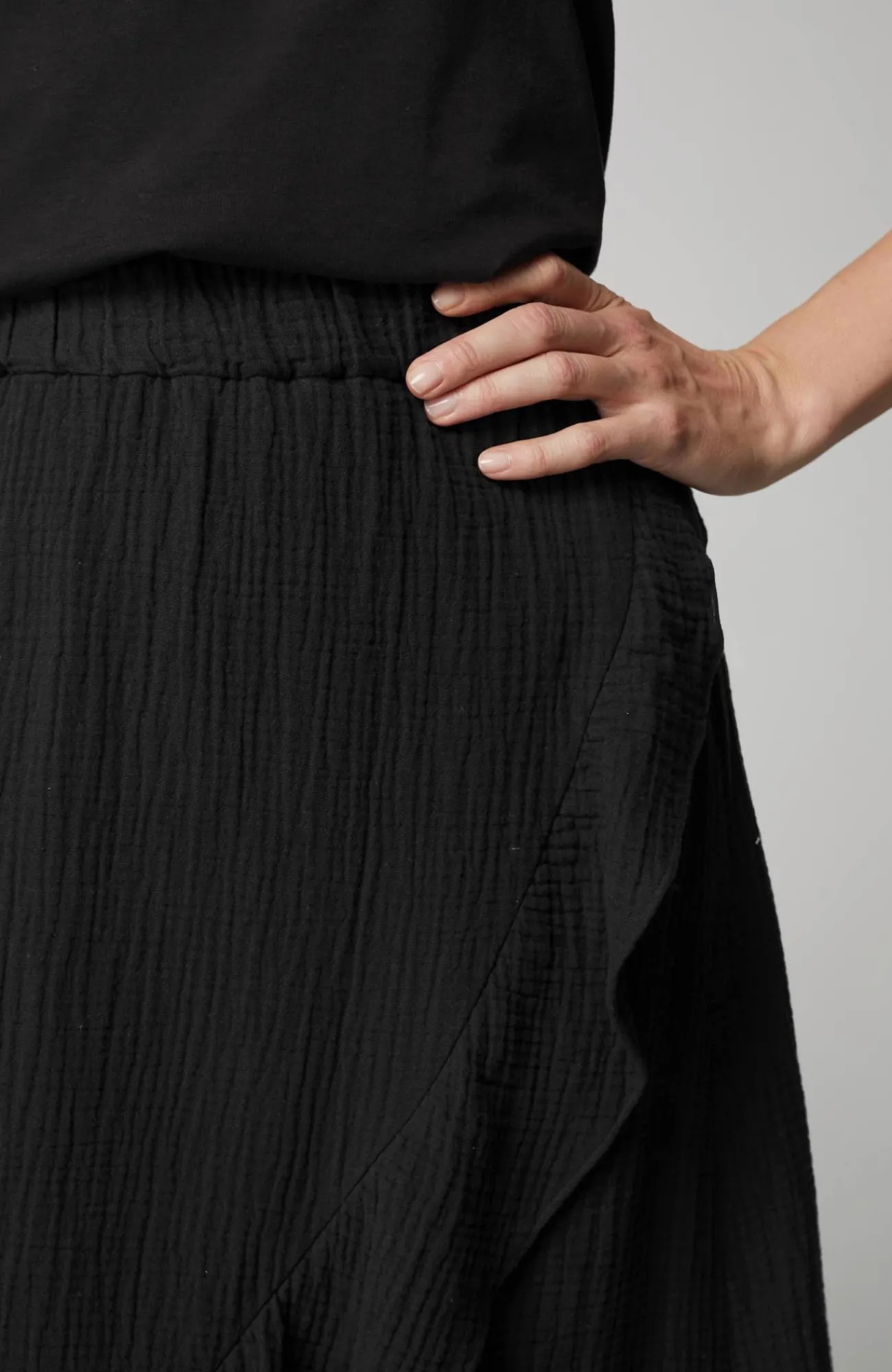 J.Jill Cotton-Gauze Ruffled Wrap Skirt Black Best Sale