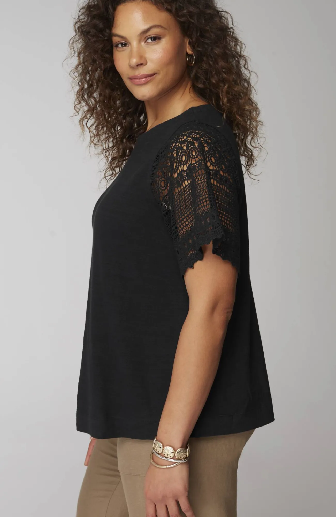 J.Jill Crochet-Sleeve Top Best