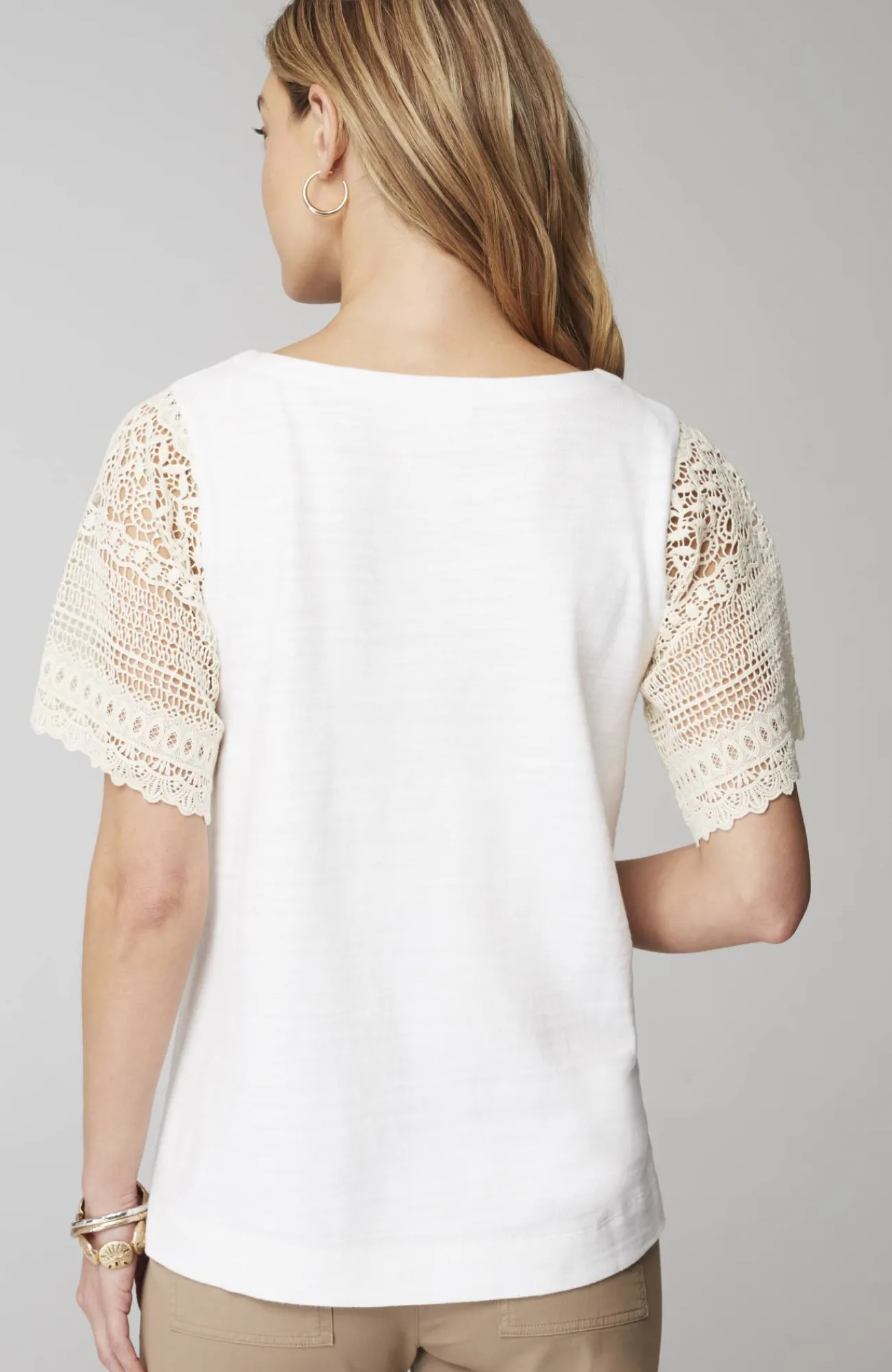 J.Jill Crochet-Sleeve Top Best