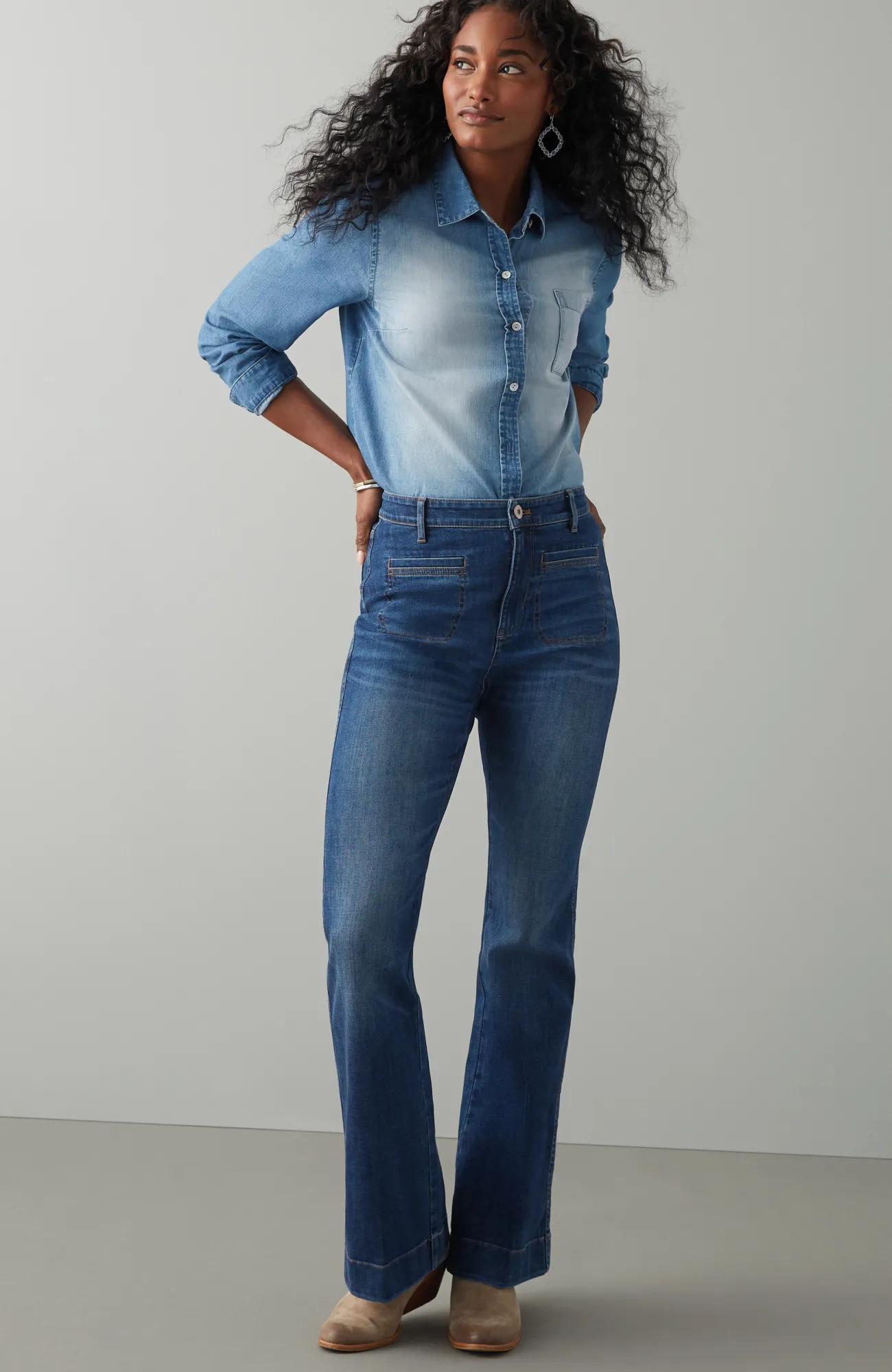 J.Jill Curvy-Fit Flare Jeans Tremont Wash Store