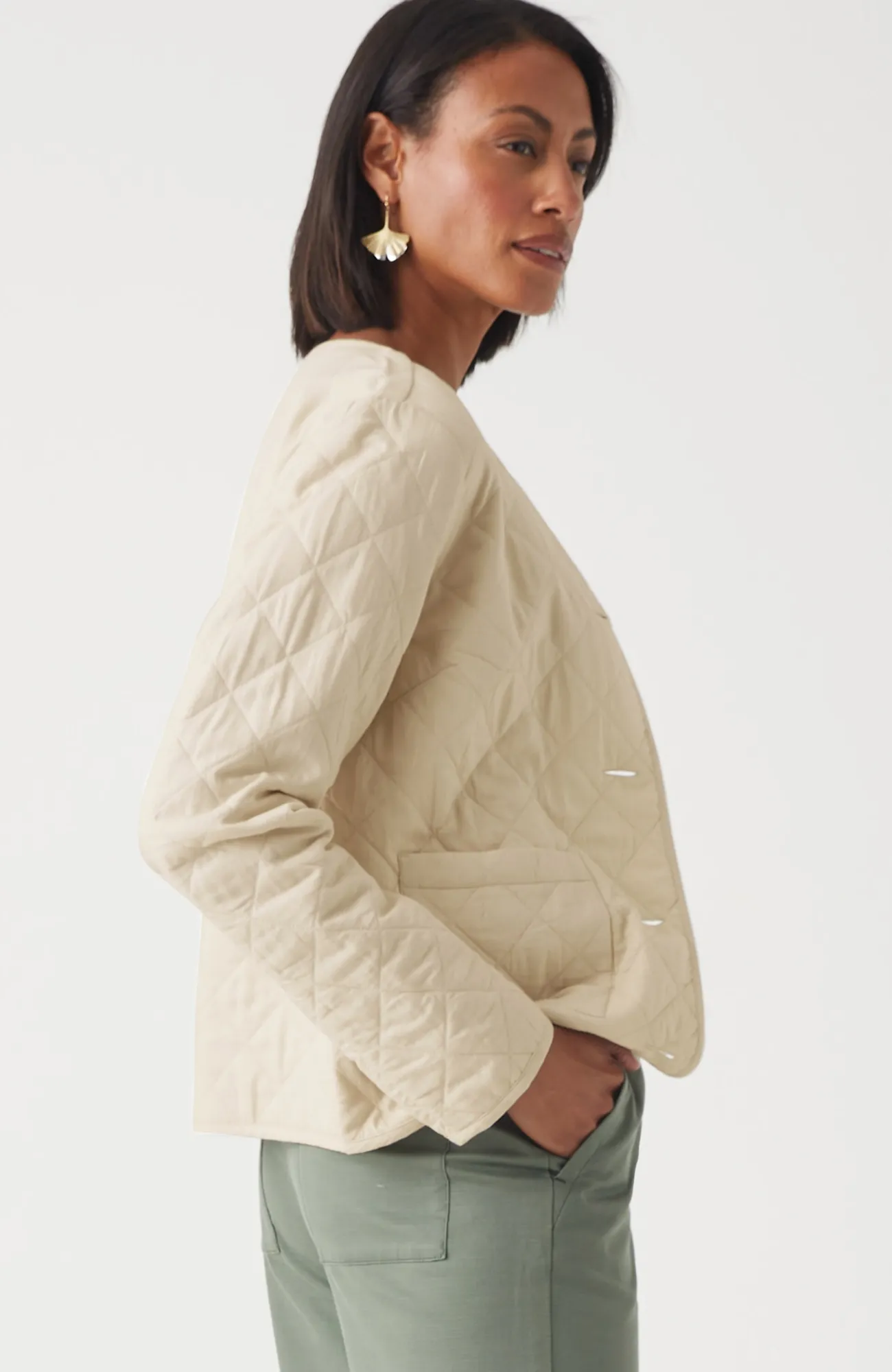 J.Jill Diamond-Quilted Curved-Hem Jacket Discount