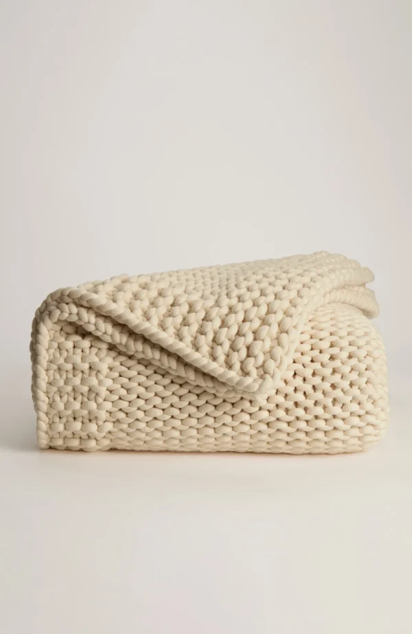 J.Jill Elements Chunky Knit Throw Cream Hot