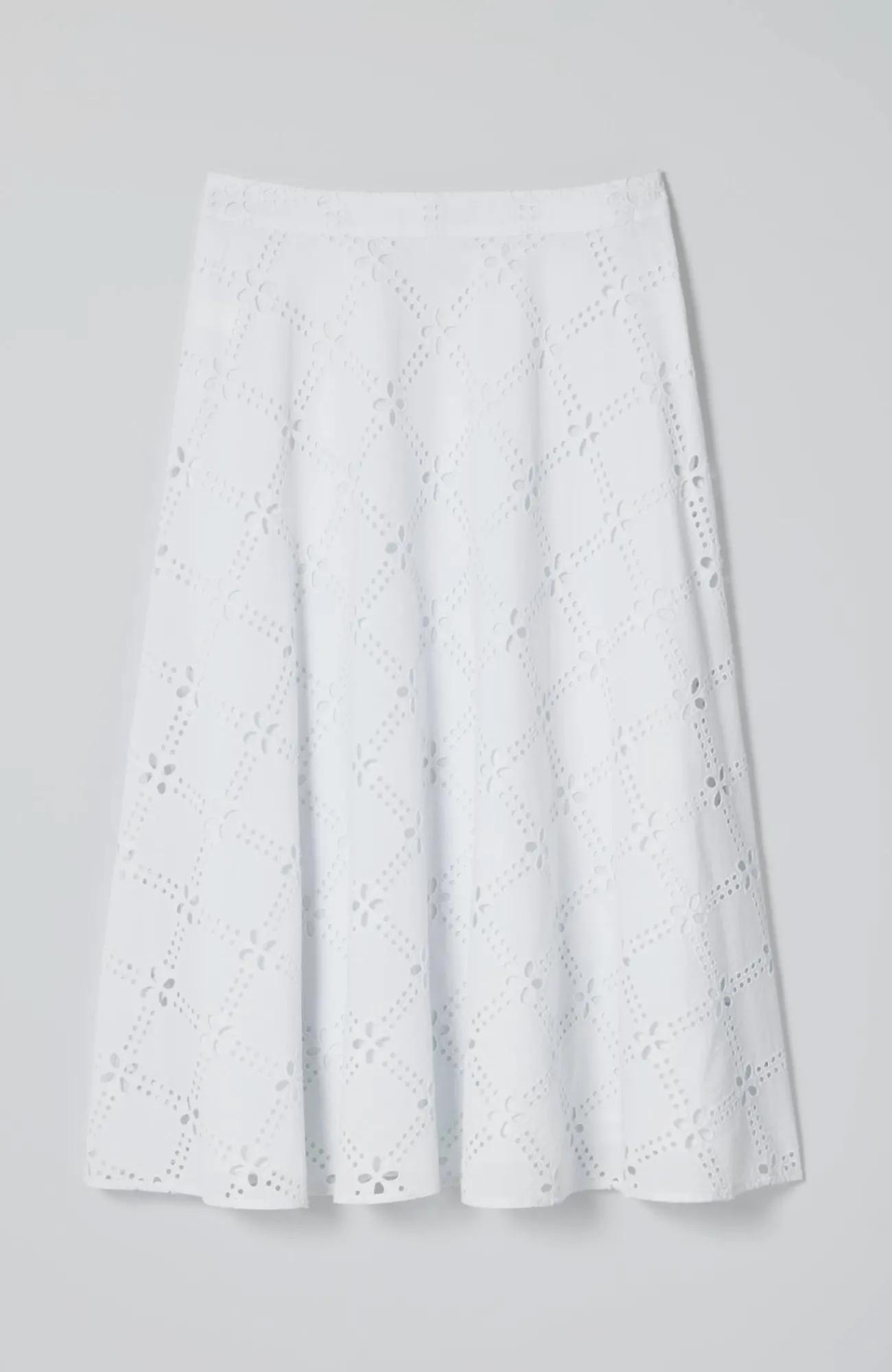 J.Jill Eyelet Midi Skirt White Outlet