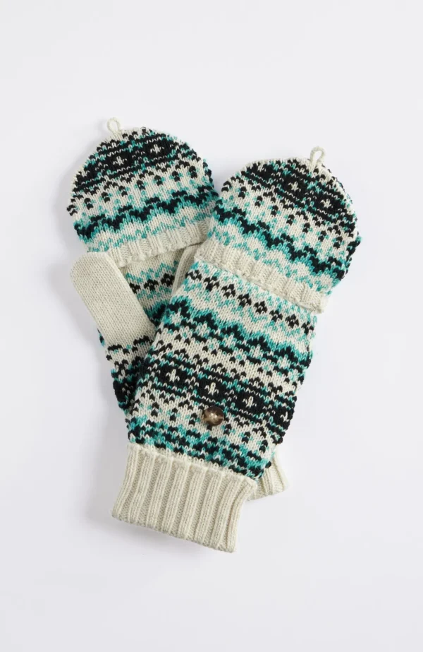 J.Jill Fair Isle Convertible Gloves Oatmeal Heather Multi Cheap