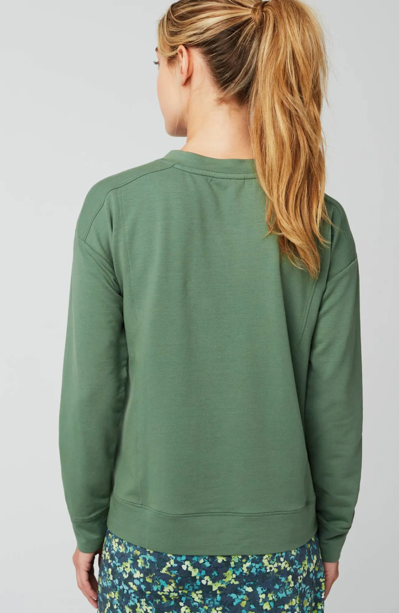 J.Jill Fit Elevate Terry Split-Neck Sweatshirt Hot
