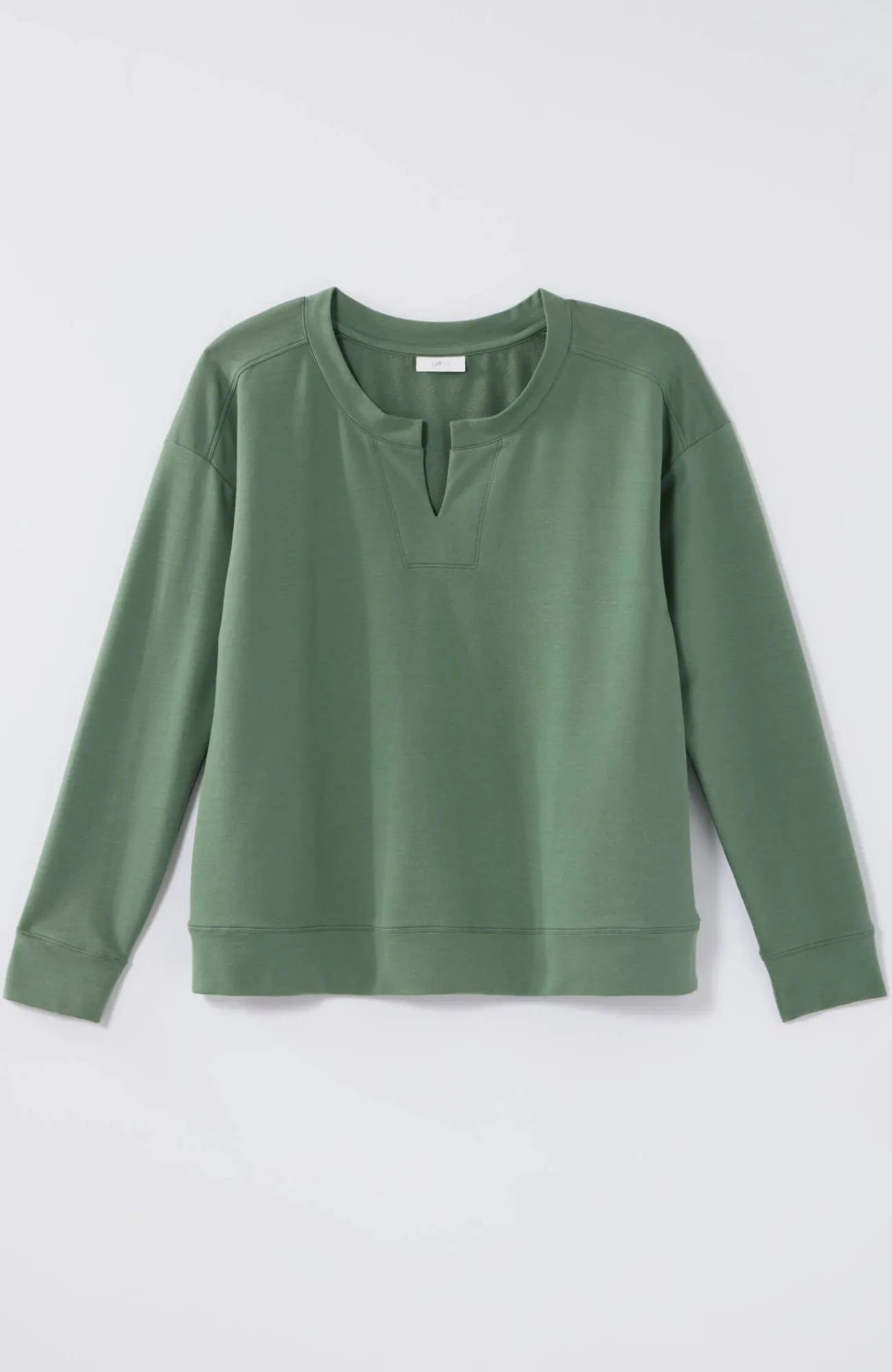 J.Jill Fit Elevate Terry Split-Neck Sweatshirt Hot