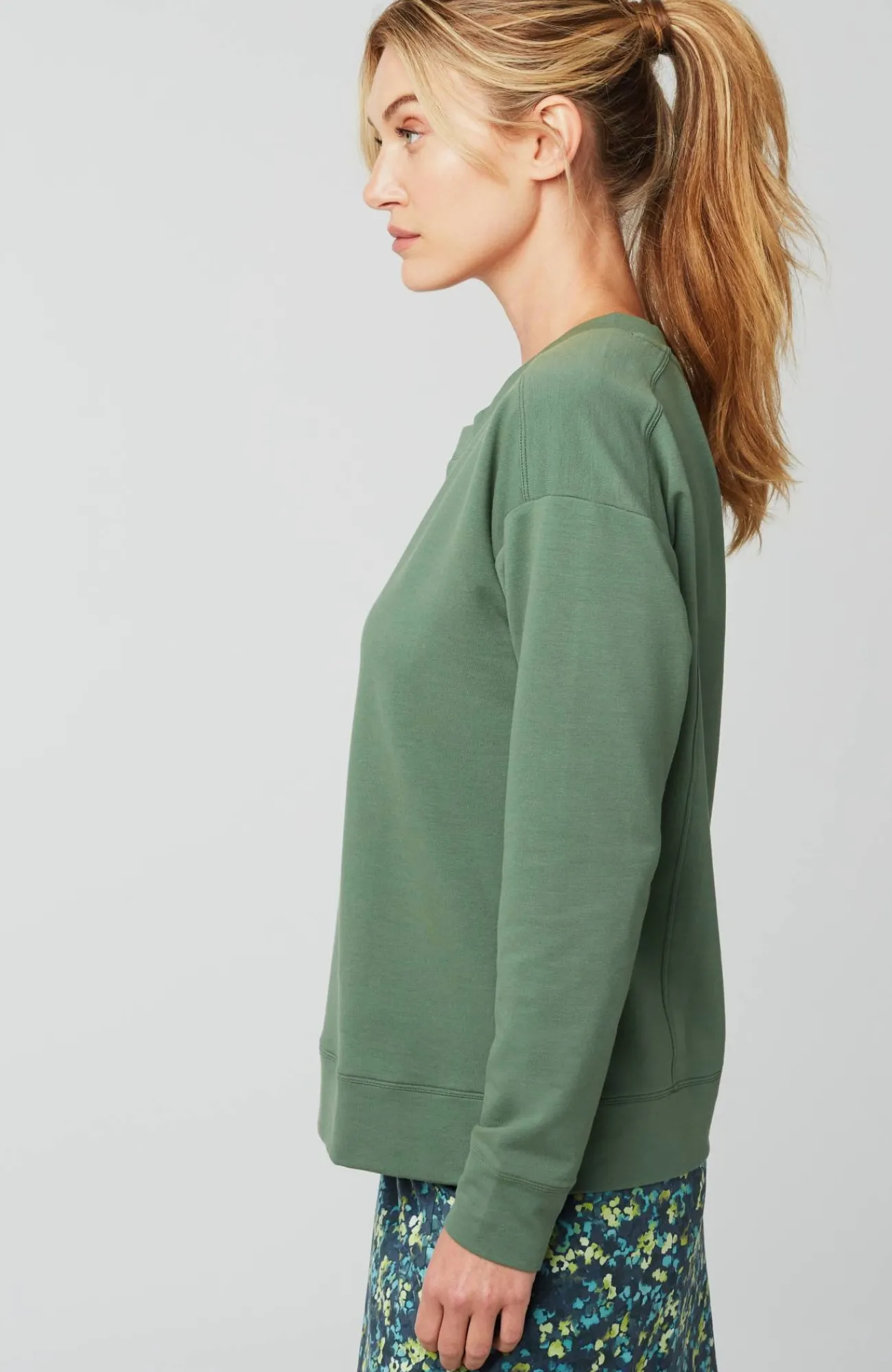 J.Jill Fit Elevate Terry Split-Neck Sweatshirt Hot