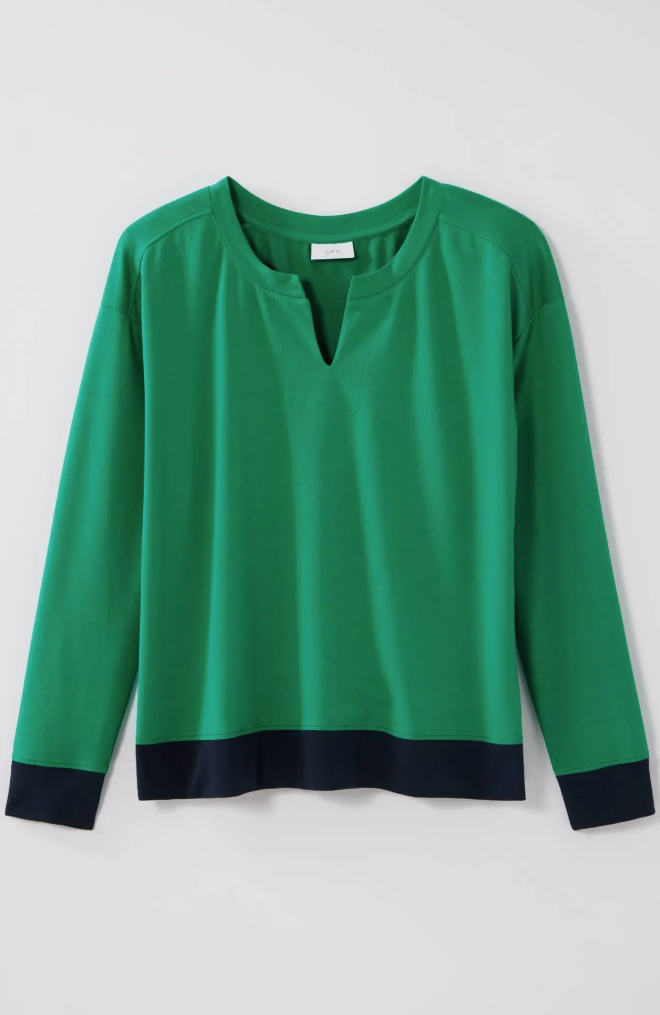 J.Jill Fit Elevate Terry Split-Neck Sweatshirt Hot