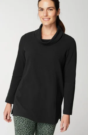 J.Jill Fit Ottoman Cowl-Neck Tunic Black Cheap