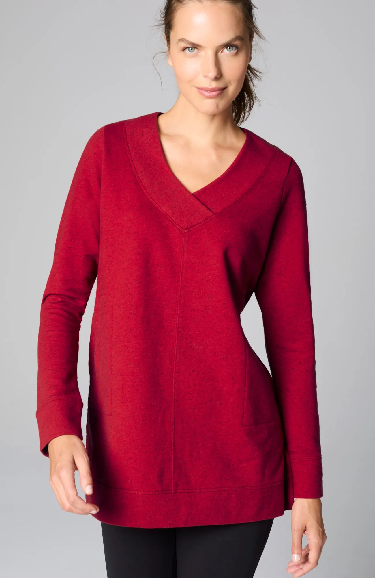 J.Jill Fit Tweeded French Terry Side-Slit Tunic Cheap