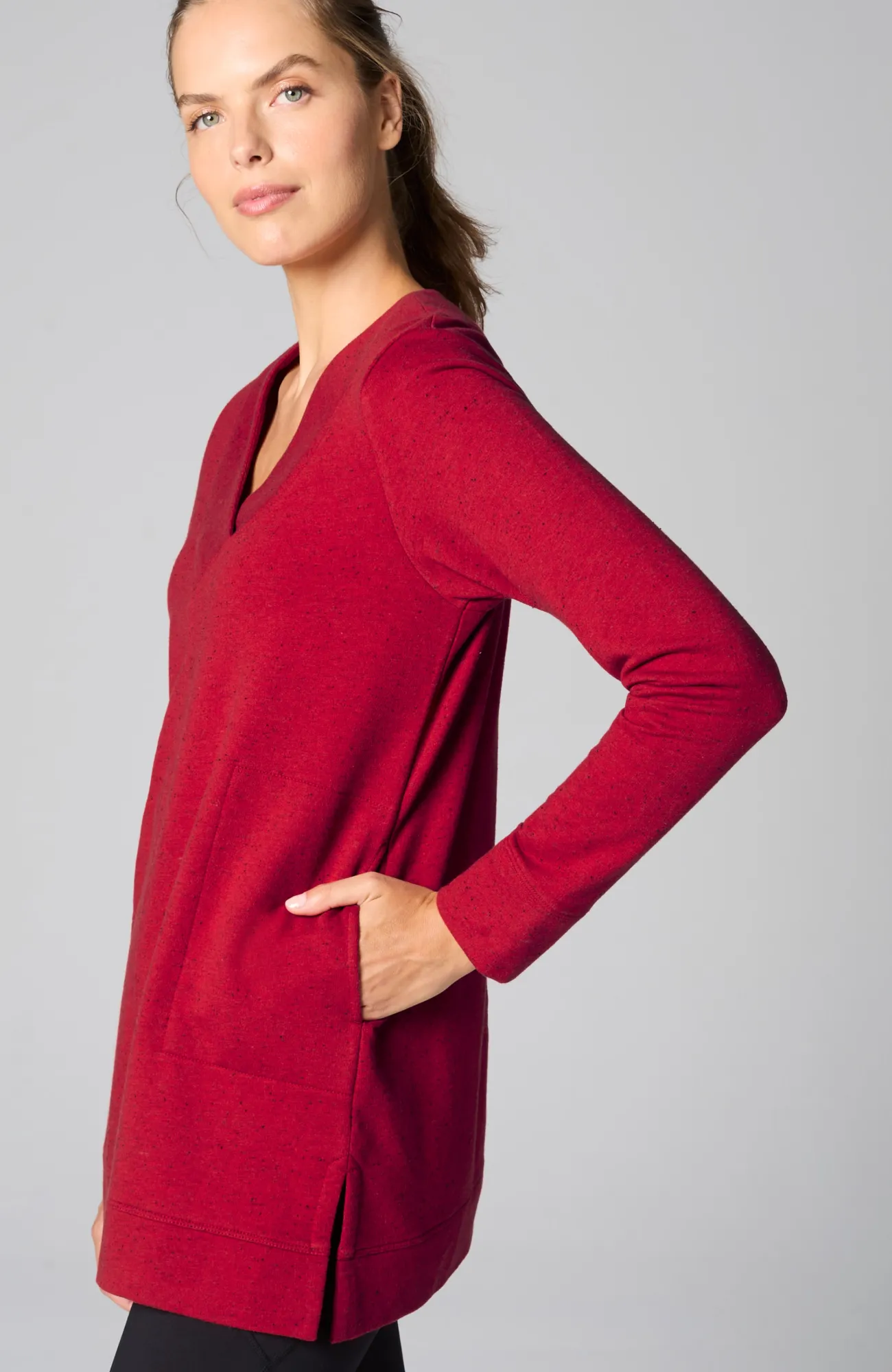 J.Jill Fit Tweeded French Terry Side-Slit Tunic Cheap
