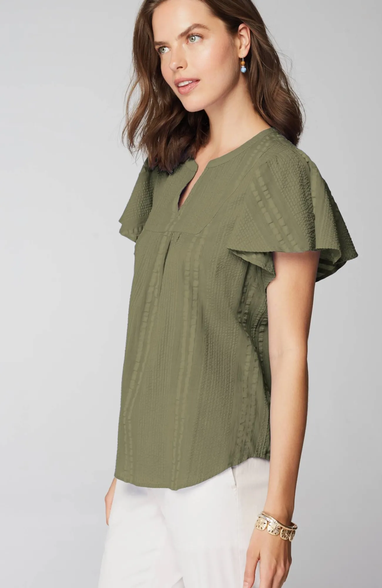 J.Jill Geometrically Embroidered Textured Top Shop