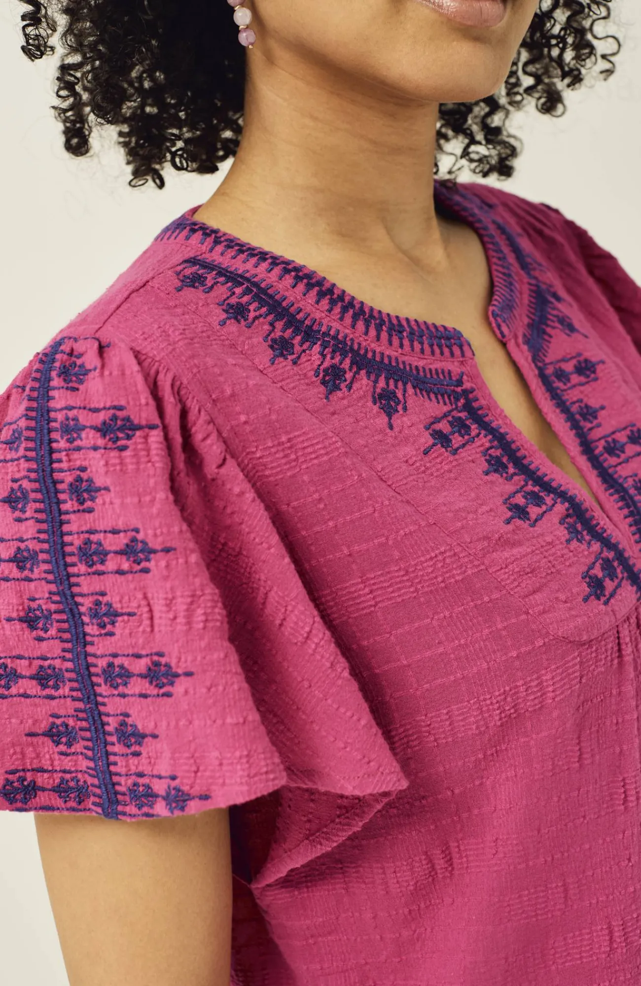 J.Jill Geometrically Embroidered Textured Top Shop