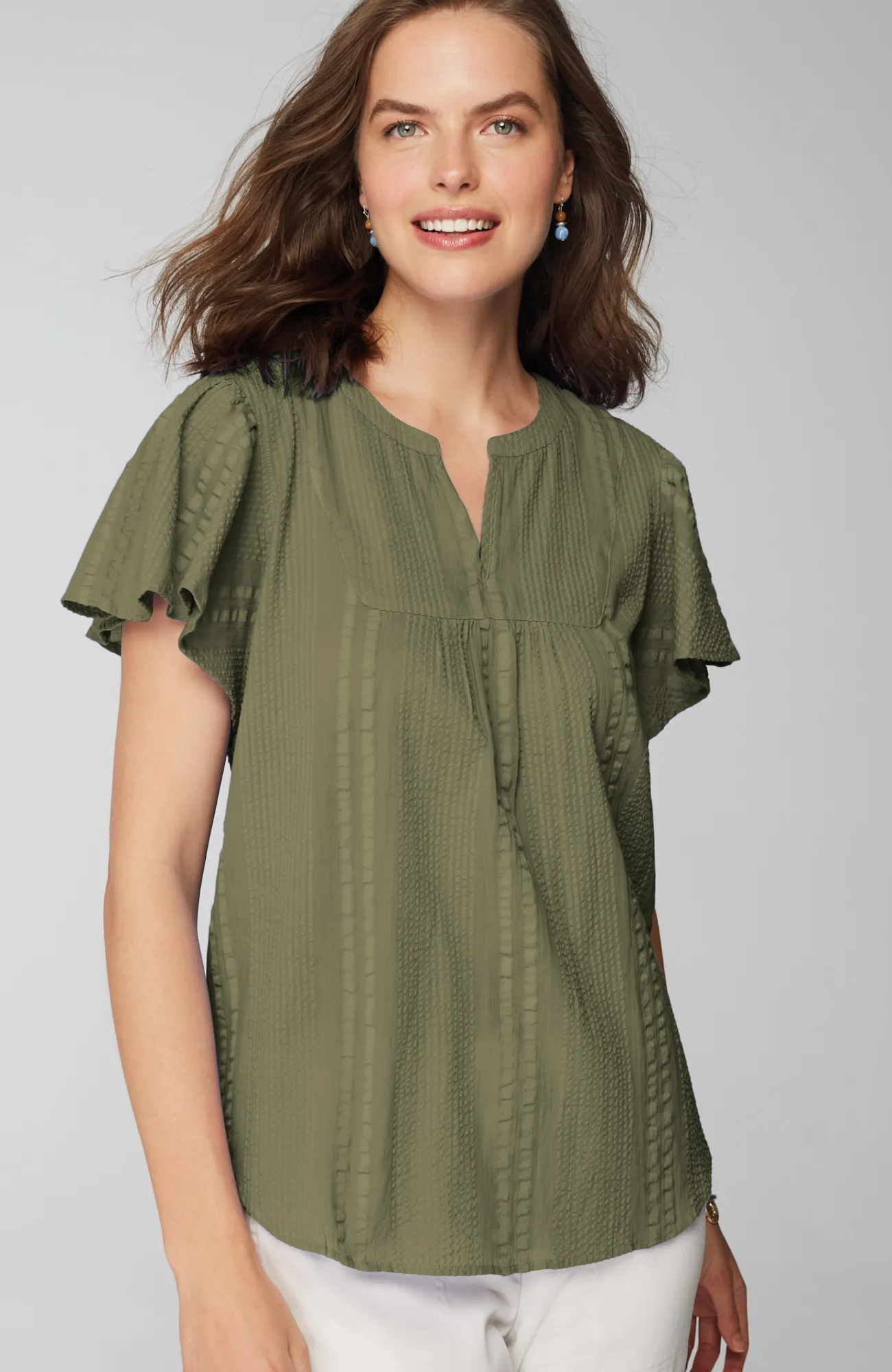 J.Jill Geometrically Embroidered Textured Top Shop