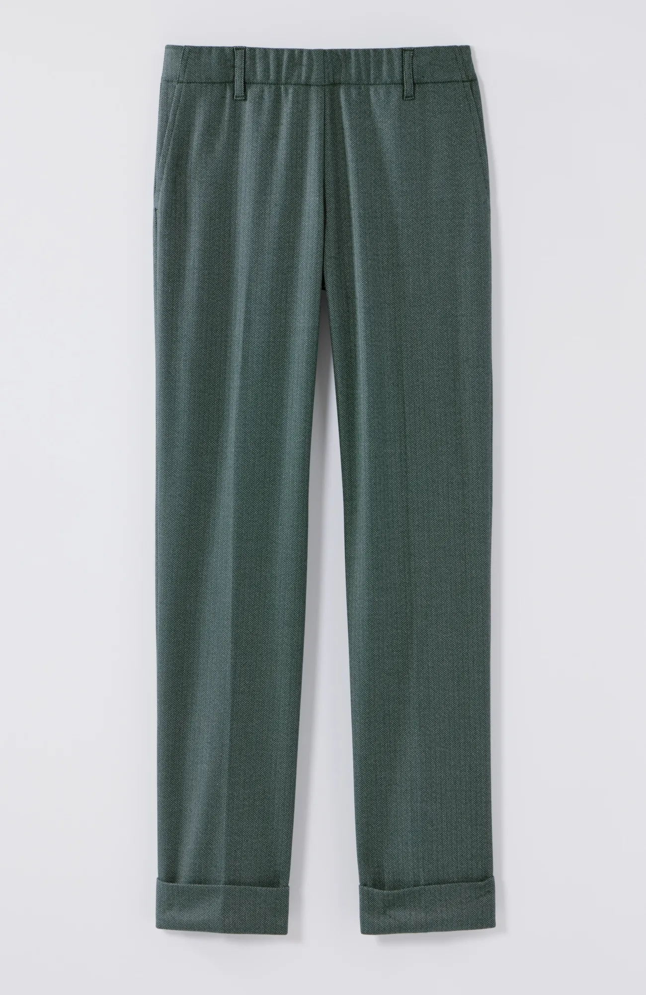 J.Jill Herringbone Cuffed Pull-On Pants Dark Teal Multi Cheap