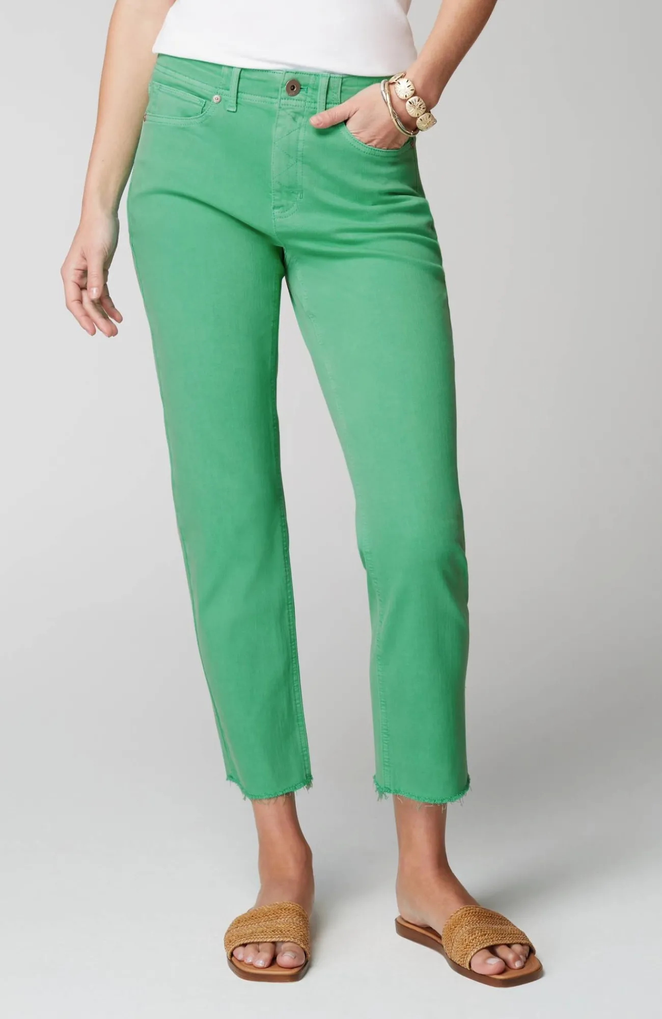 J.Jill High-Rise Fringe-Hem Crops Shop